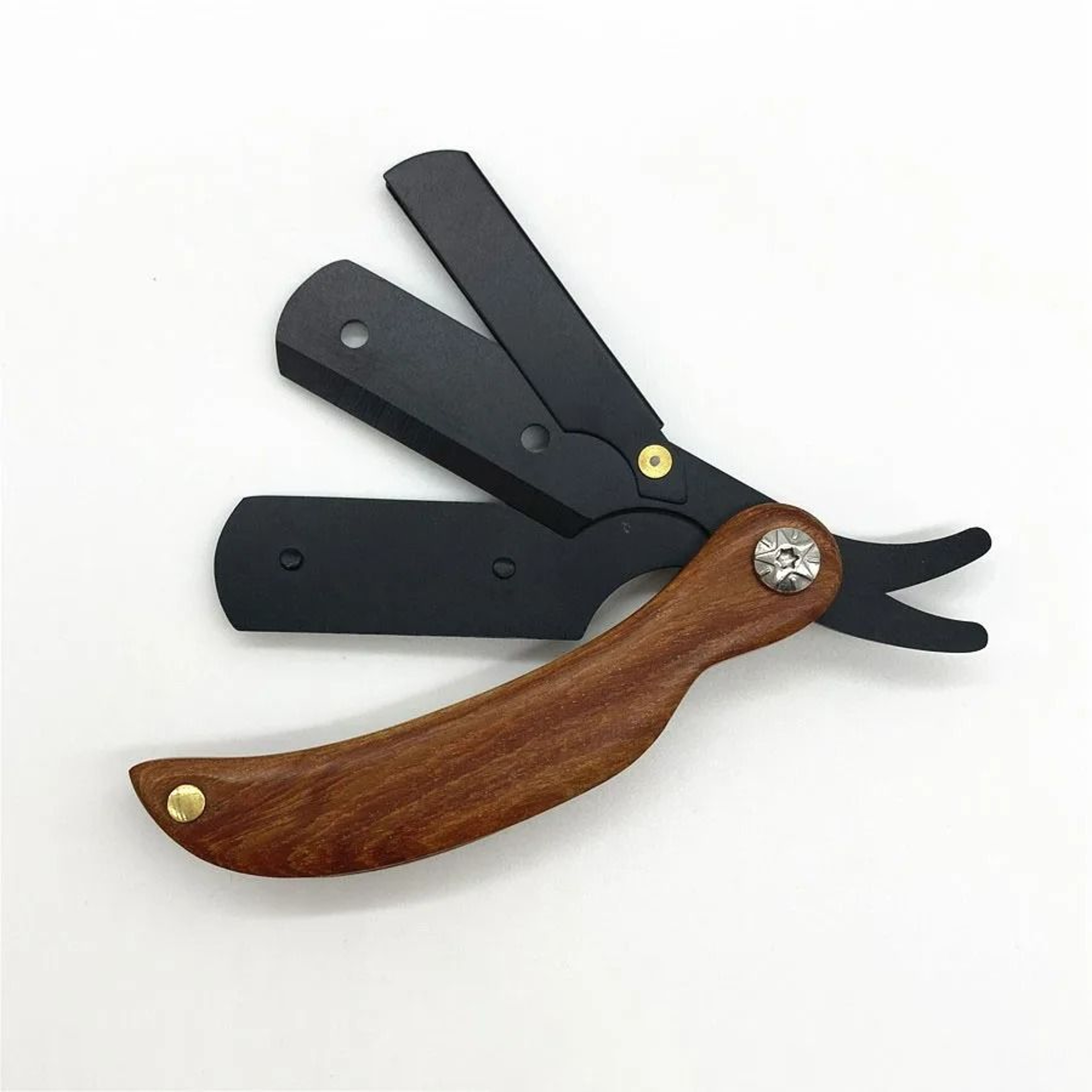 Mens Mini Compact Stainless Steel Folding Barber Straight Razor 0