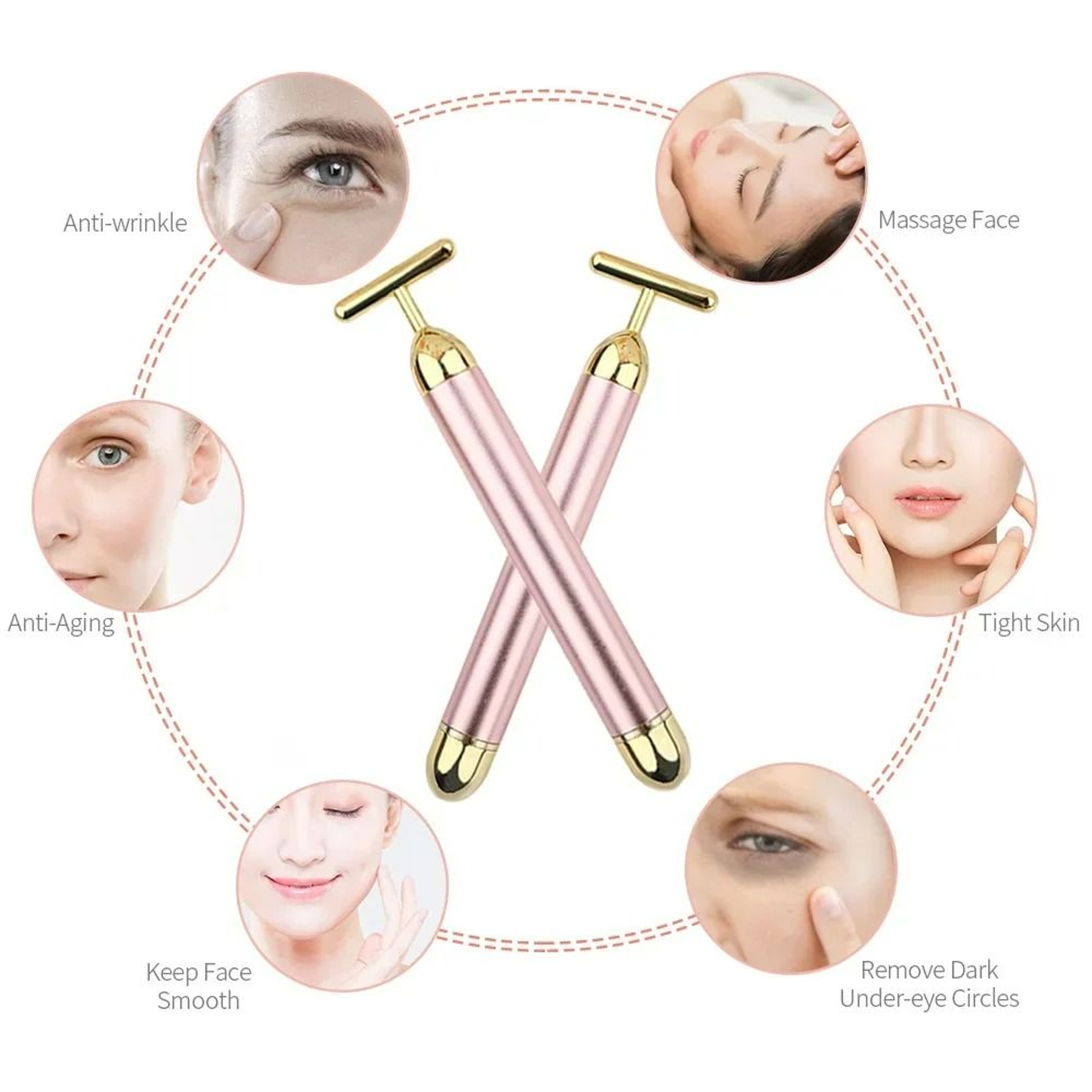24K Gold Pulse Facial Massager  Skin Firming Beauty Bar 4