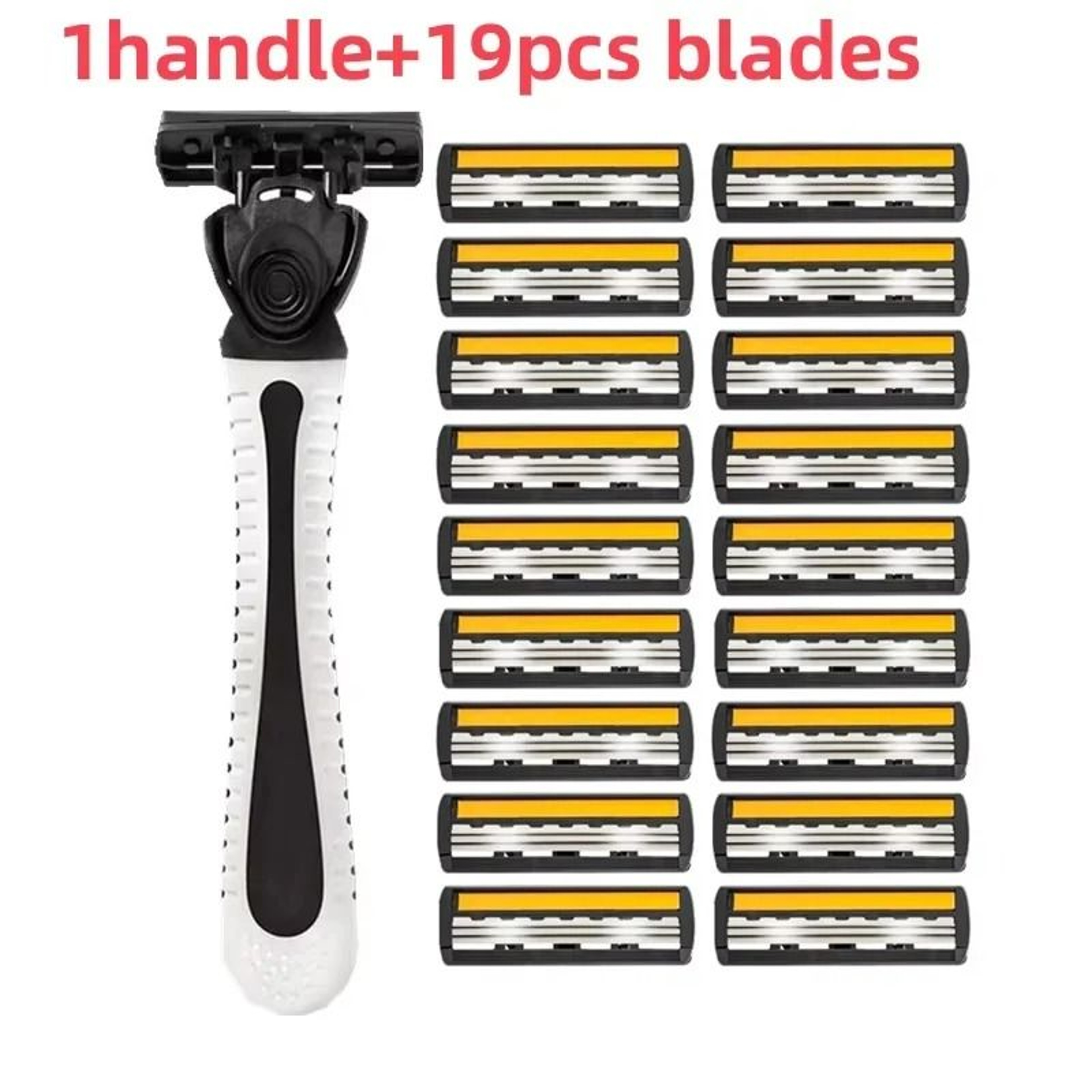 Mens Reusable ThreeLayer Razor Handle  Precision Shaving Blade Set 7