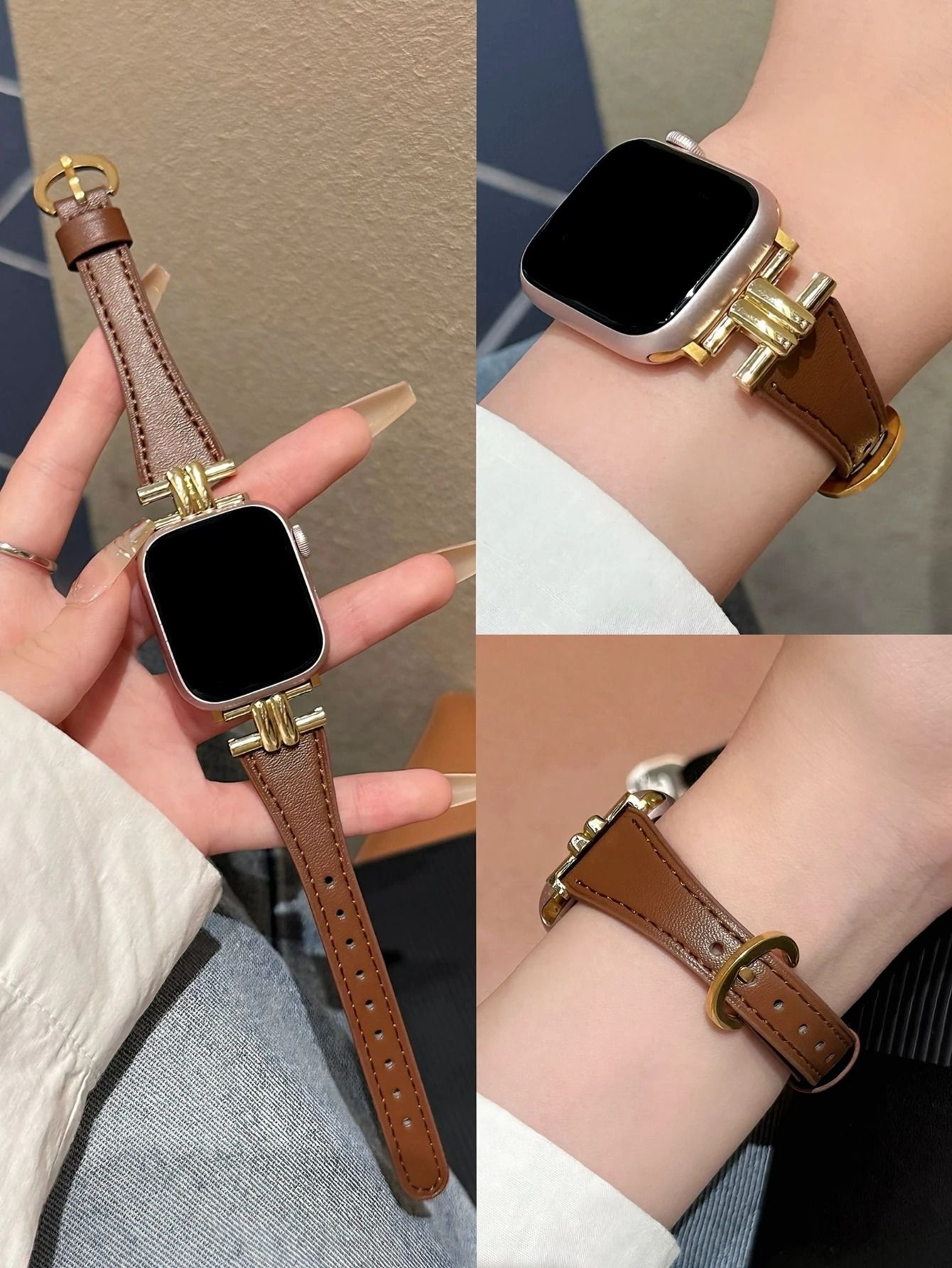 Magnetic Leather Loop Watch Strap For Apple Watch Series 1 Through 11  Ultra 1
