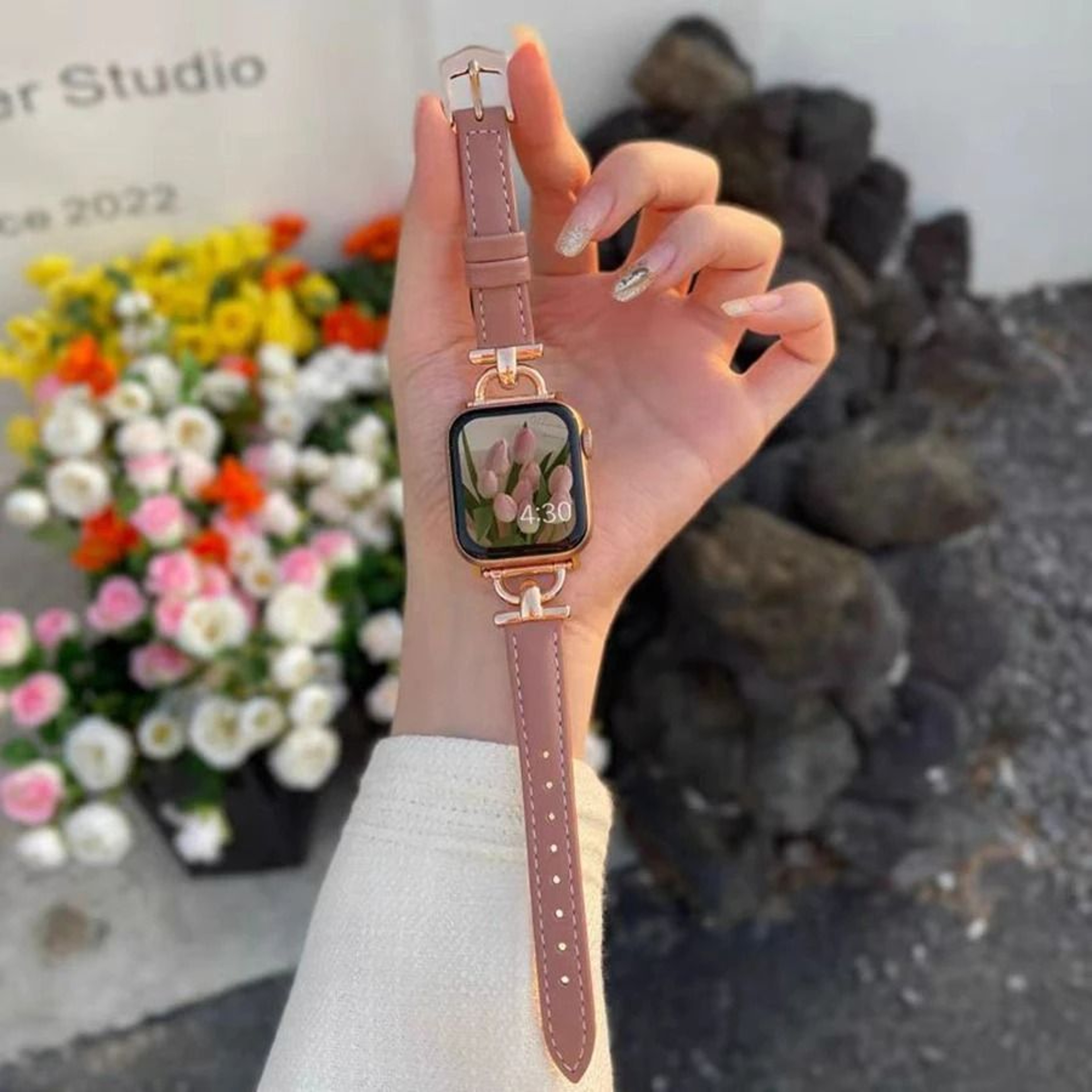 Magnetic Leather Loop Watch Strap For Apple Watch Series 1 Through 11  Ultra 12