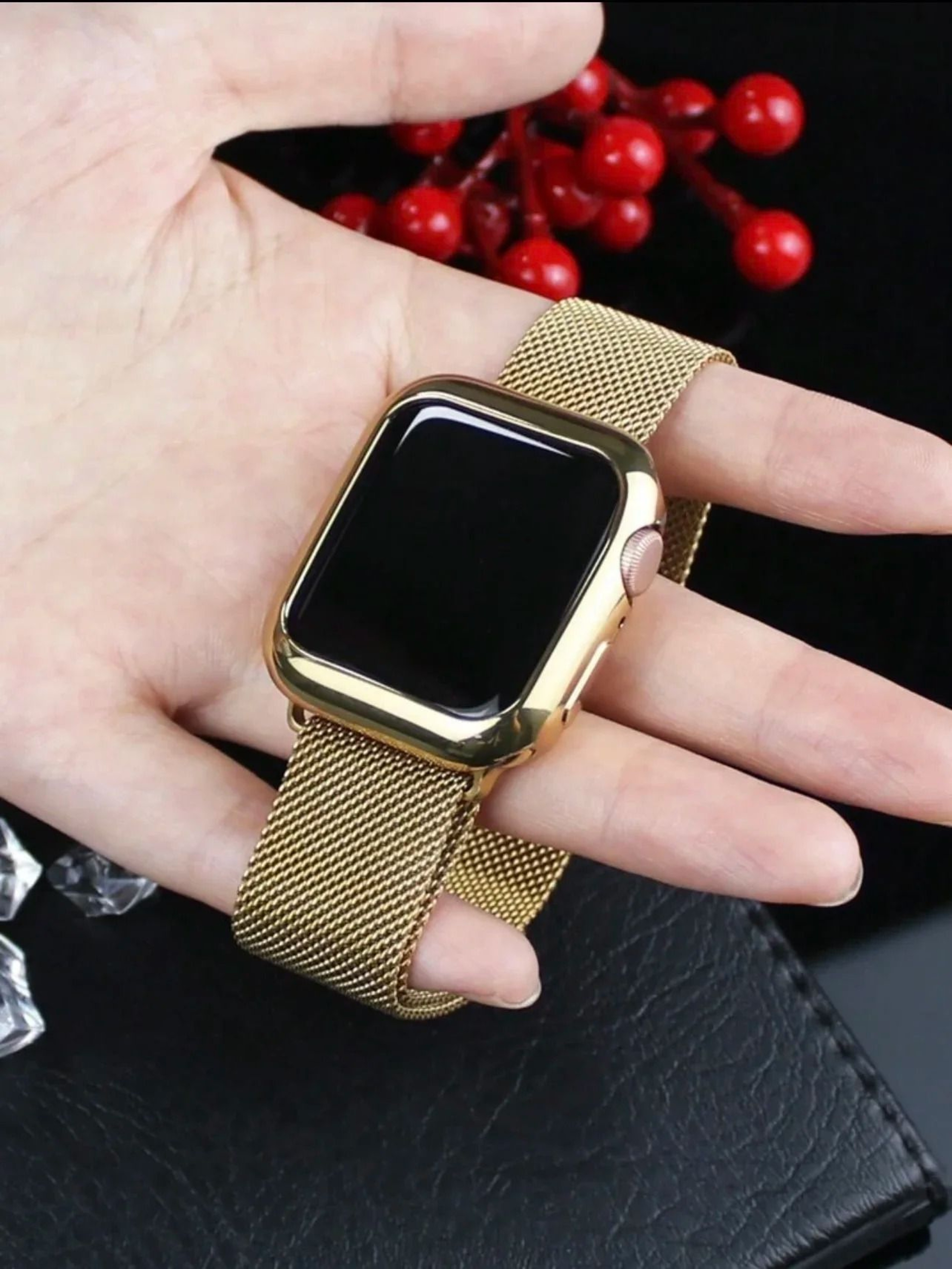 2in1 Luxury Gold Metal Link Bracelet  FullCoverage Protective Shell Case Set 2