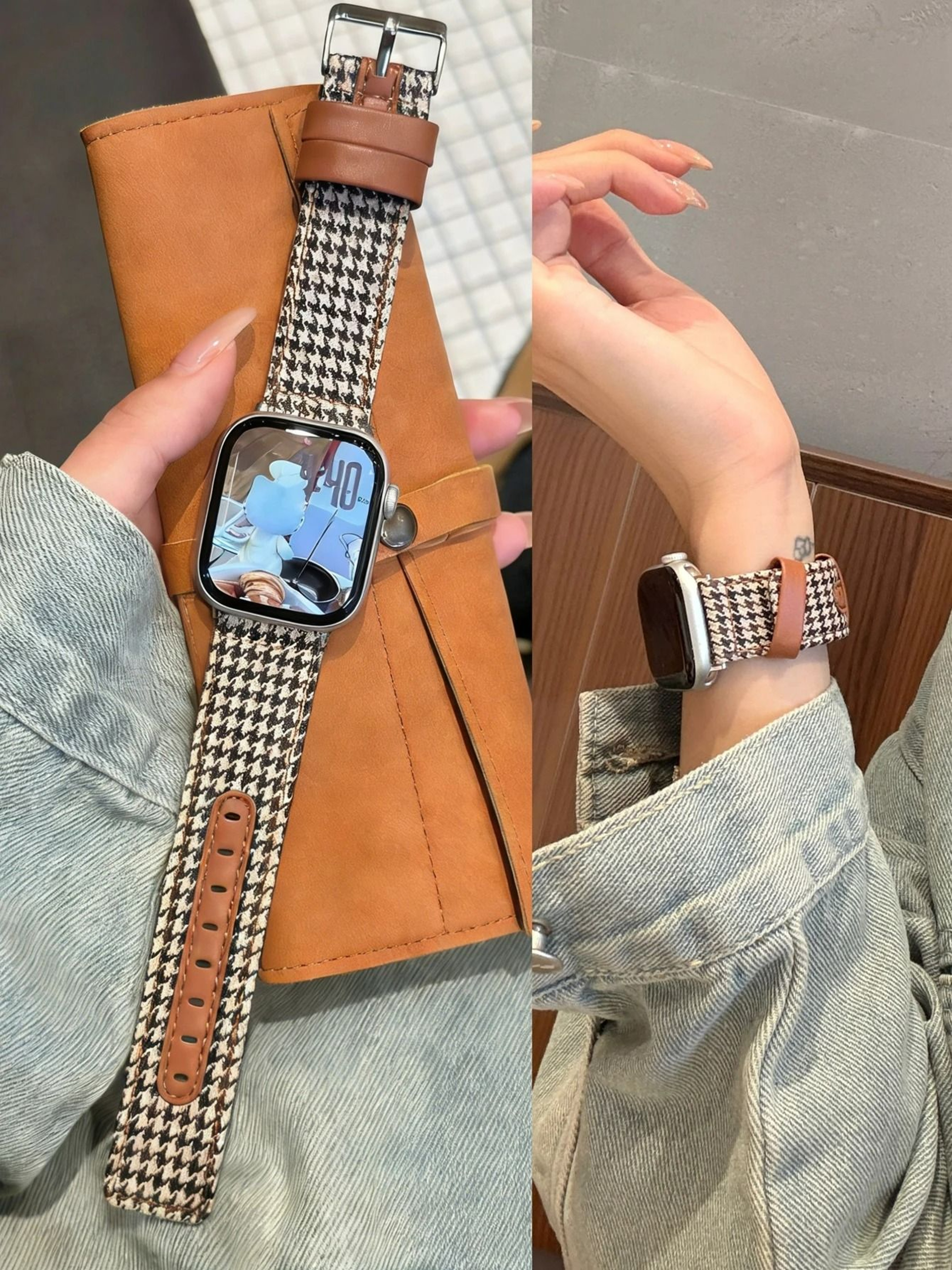 Feminine Leather Loop Magnetic Strap For Apple Watch Series 1 Through 11  Ultra 0