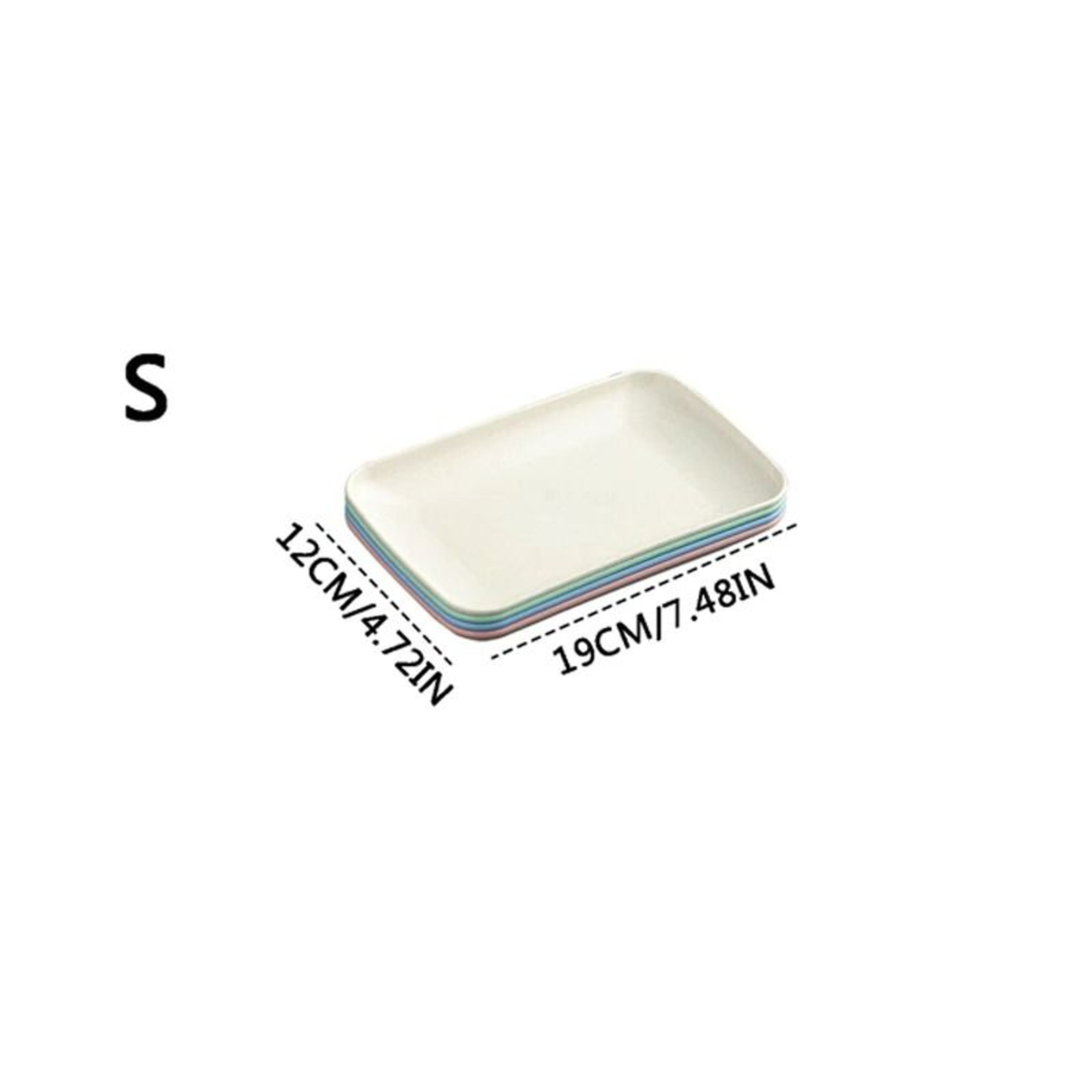 4Piece Unbreakable Rectangular Wheat Straw Dessert  Fruit Plate Set 9