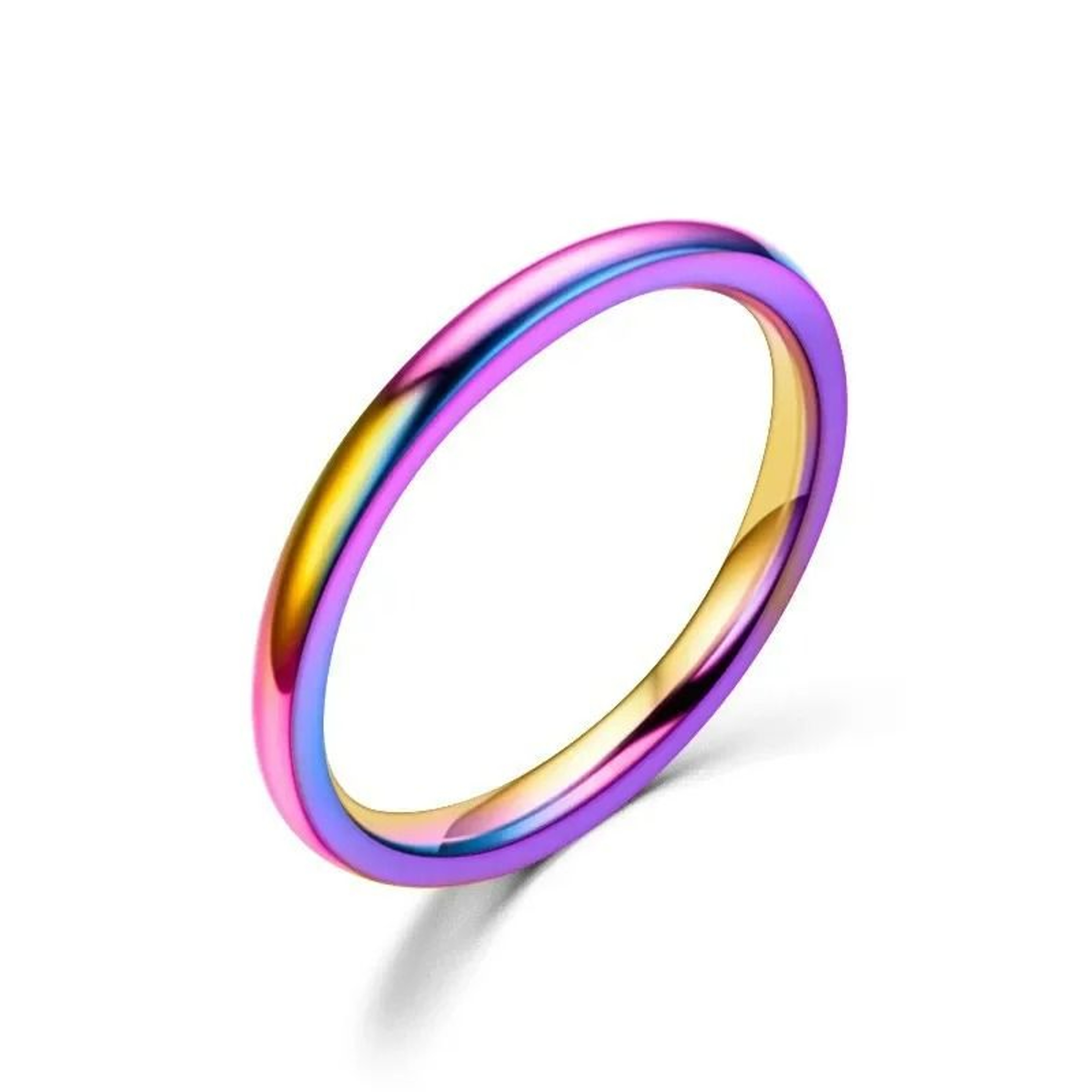 High Polish Hypoallergenic Titanium Couple Band Ring 2