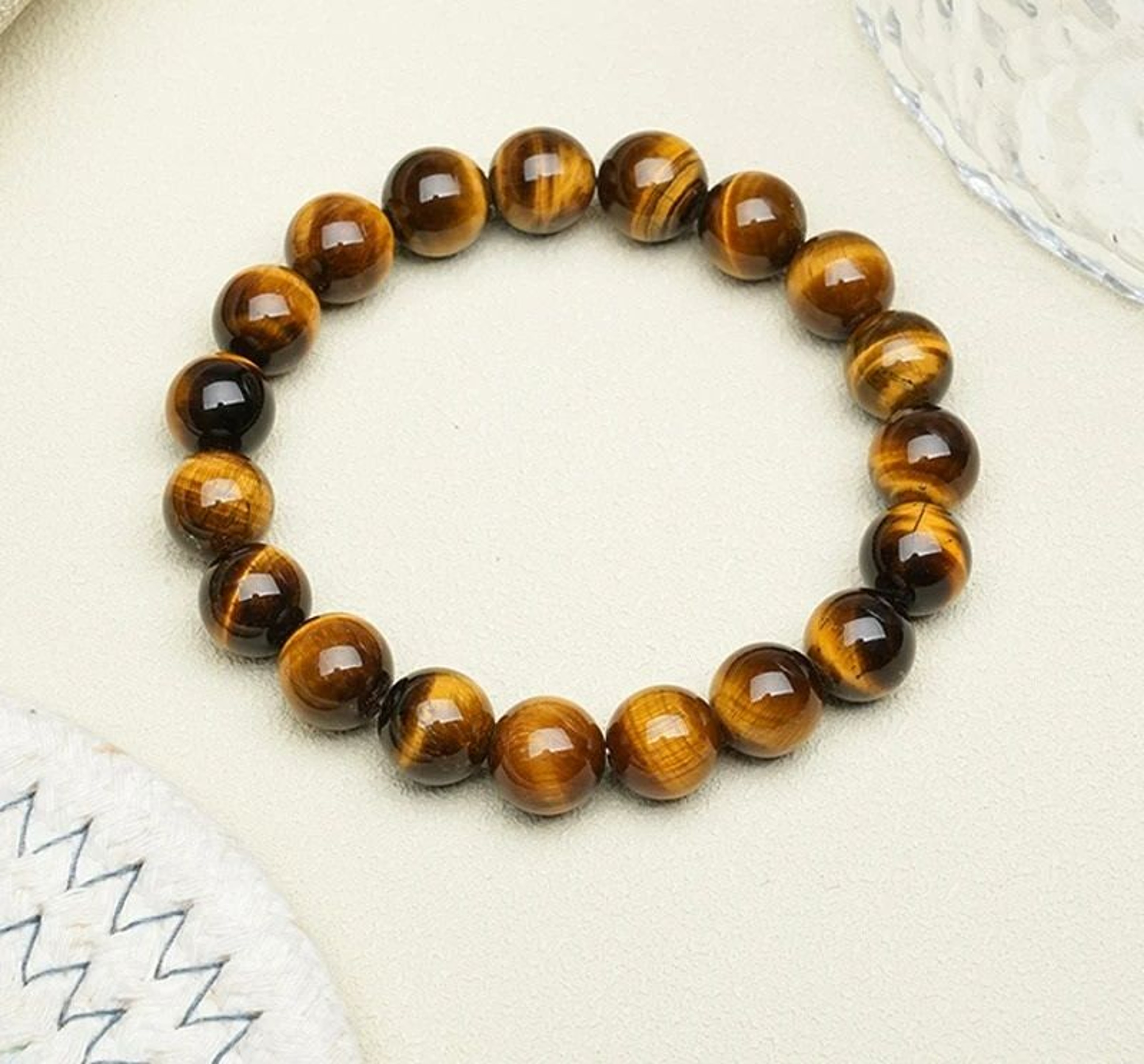 Natural Yellow Tiger Eye Healing Beaded Bracelet 2