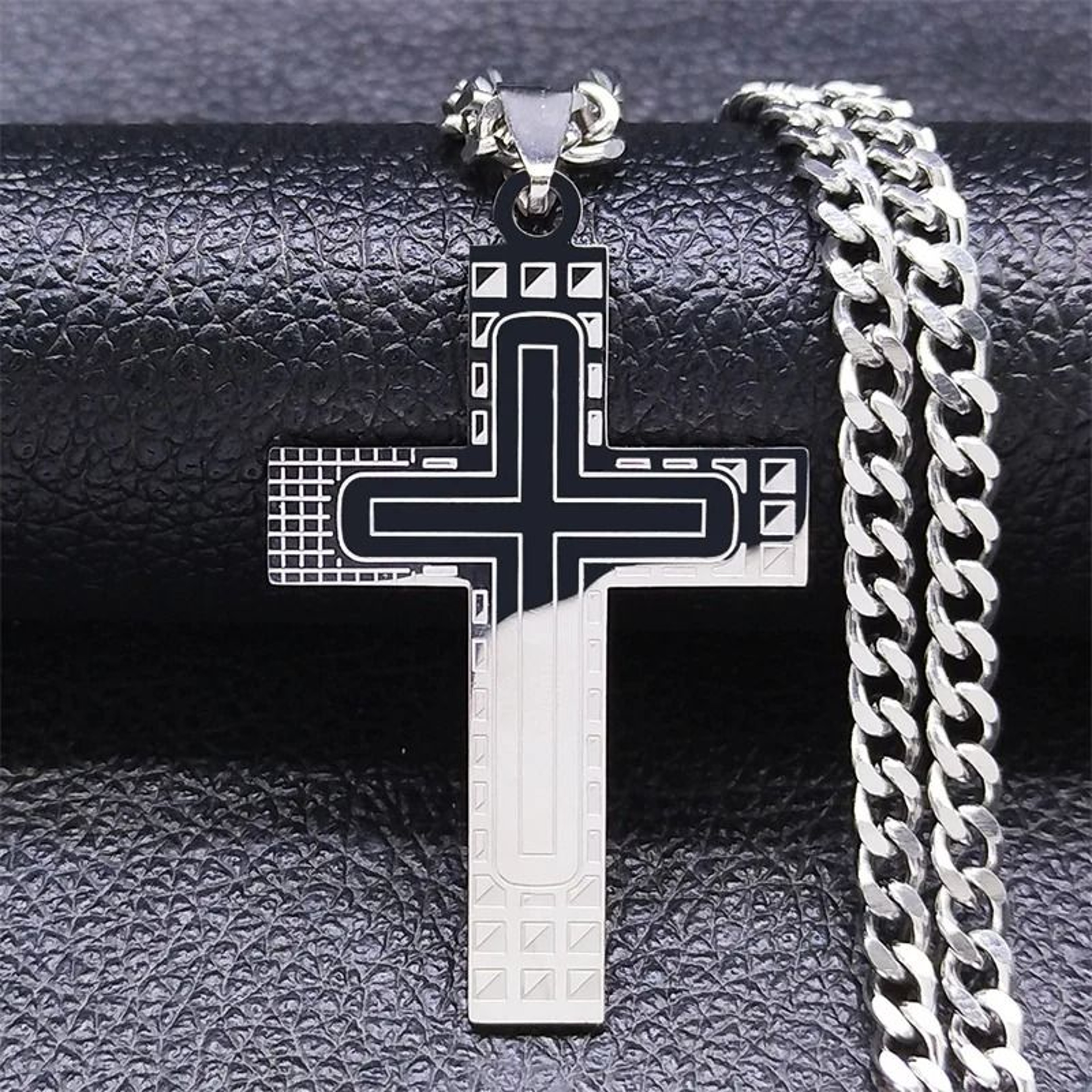 Gold Stainless Steel Jesus Christ Cross Pendant Necklace 7