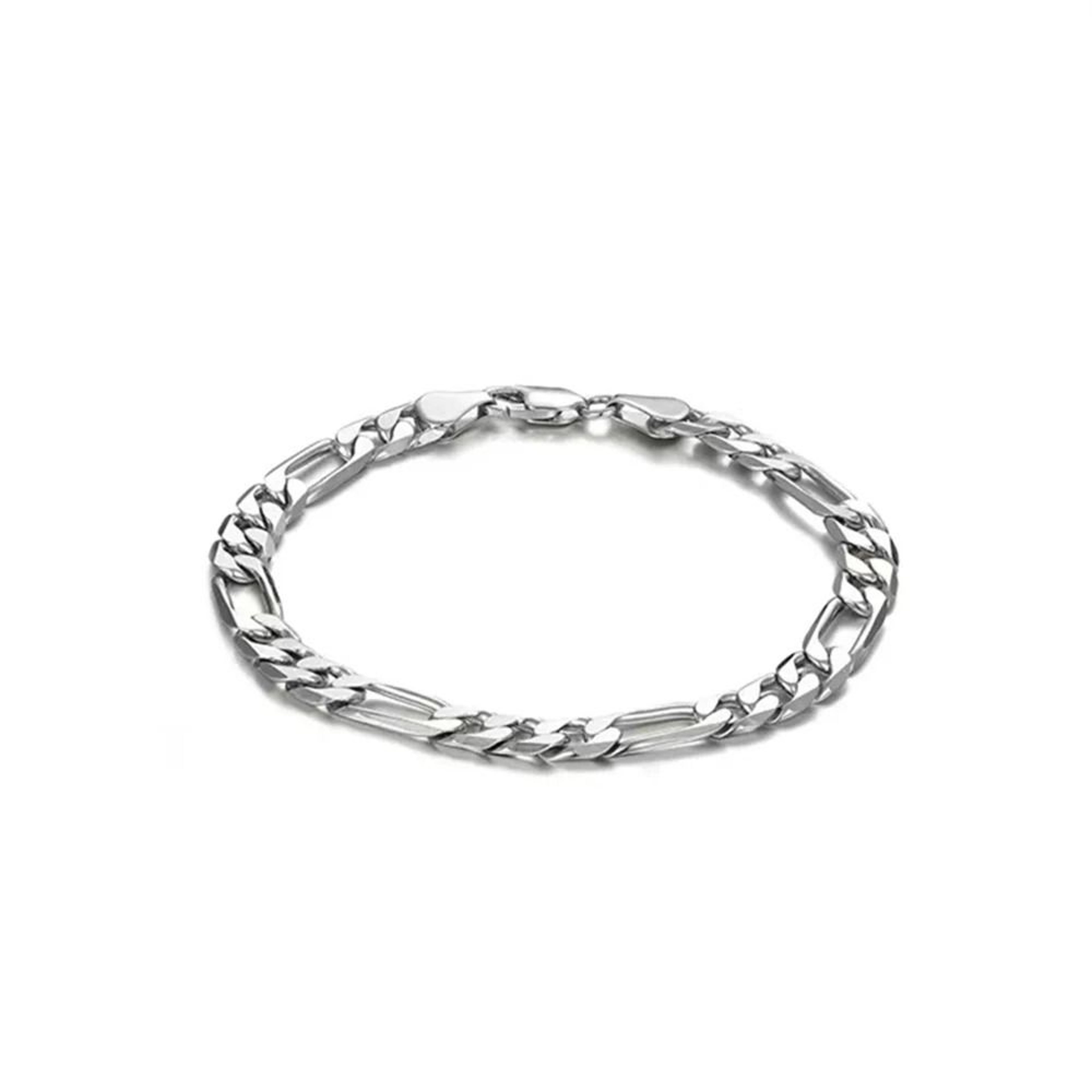 Stainless Steel Figaro Chain Bracelet 3