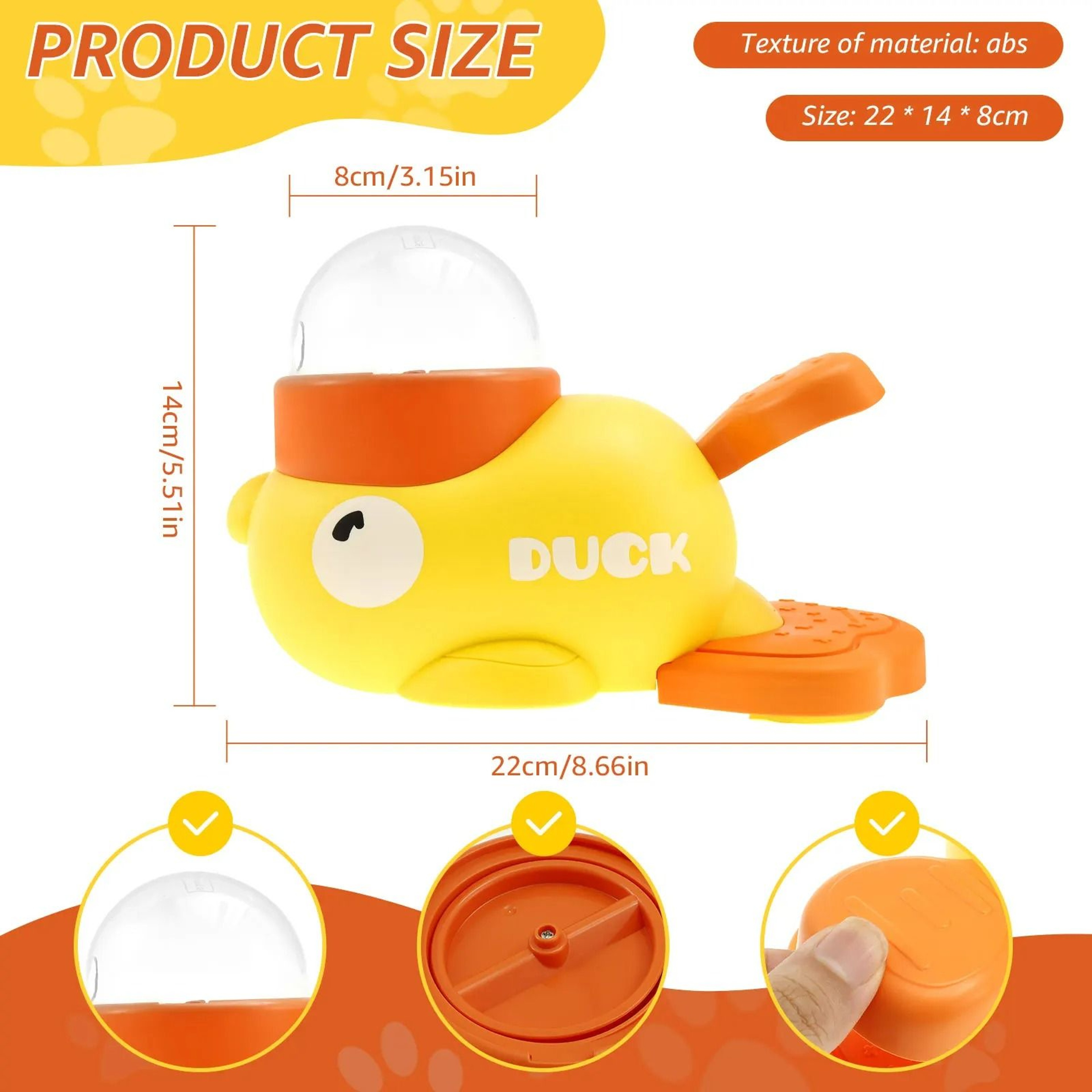Interactive Duck Shaped Automatic Dog Slow Feeder Toy 5