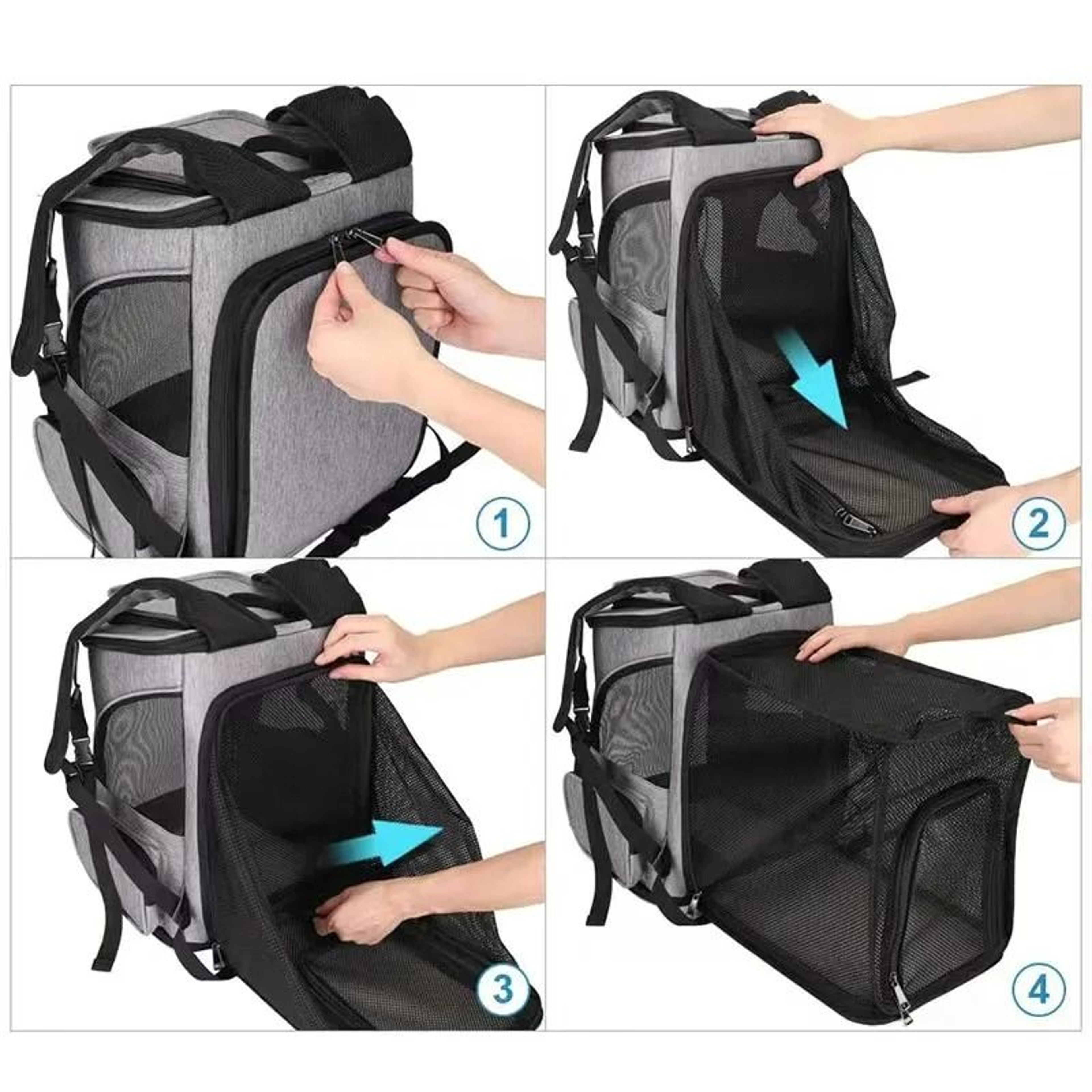 Expandable Breathable Foldable Pet Cat Carrier Backpack 3