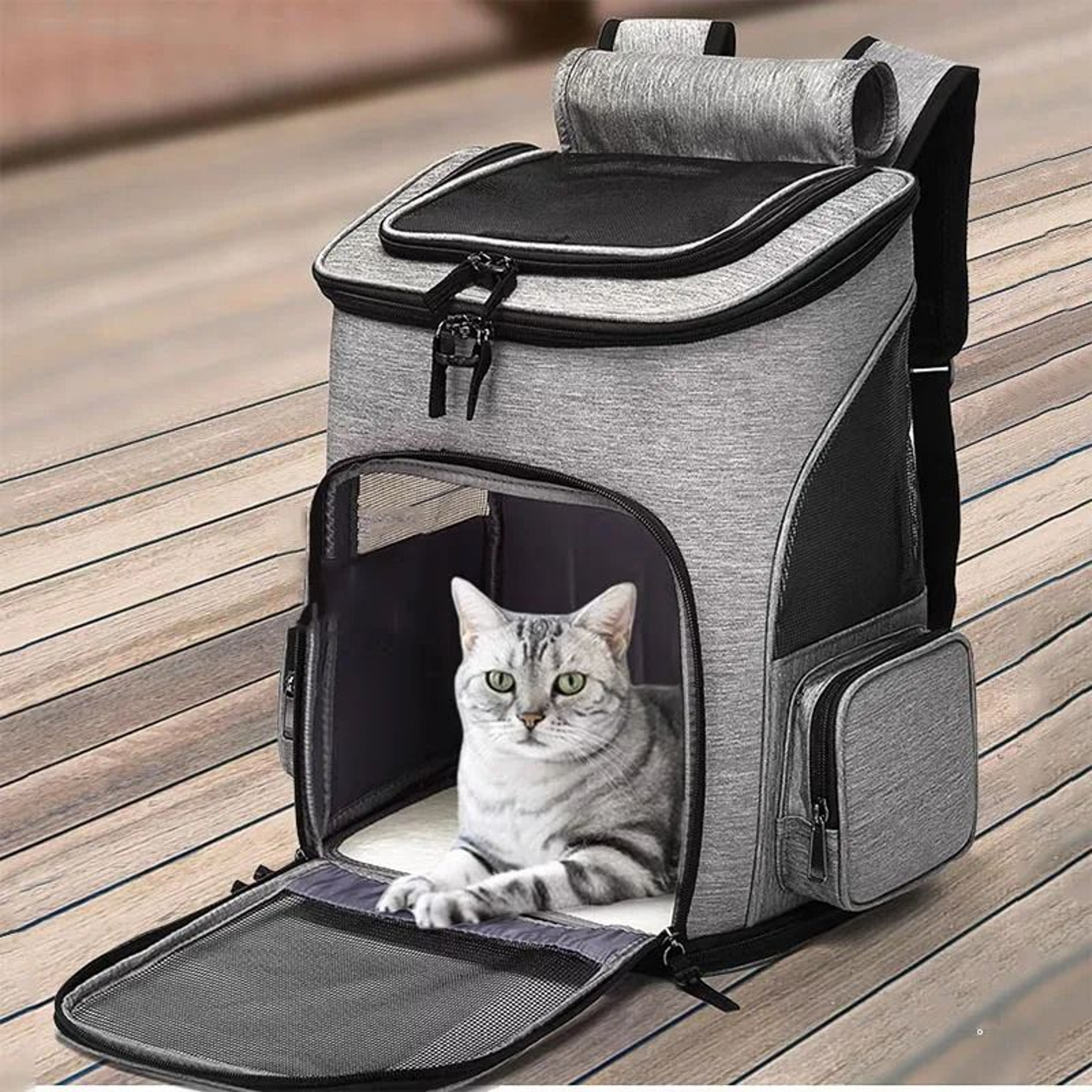 Expandable Breathable Foldable Pet Cat Carrier Backpack 1