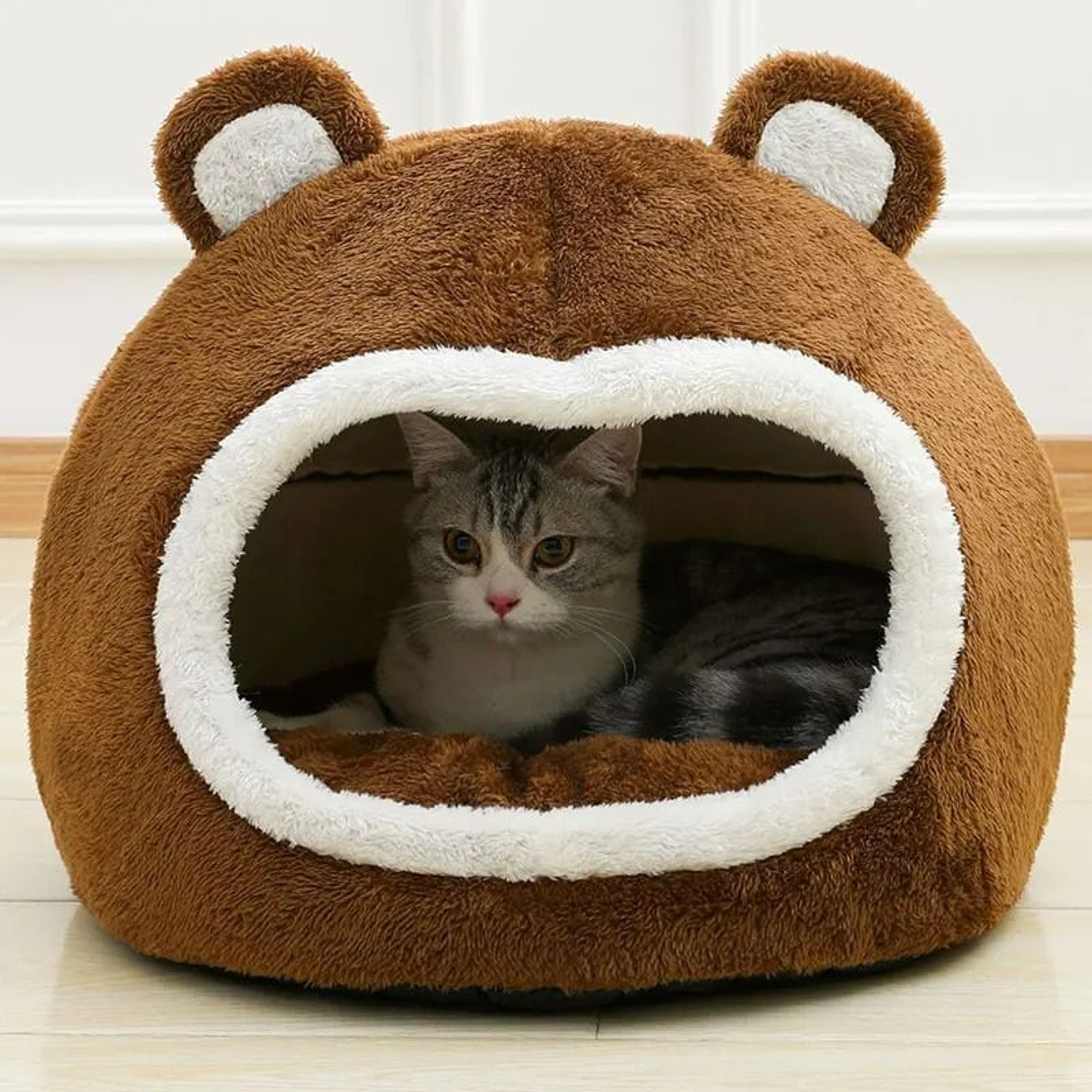 Funny Warm Plush Cave Cat Bed  Lounger Cushion 0