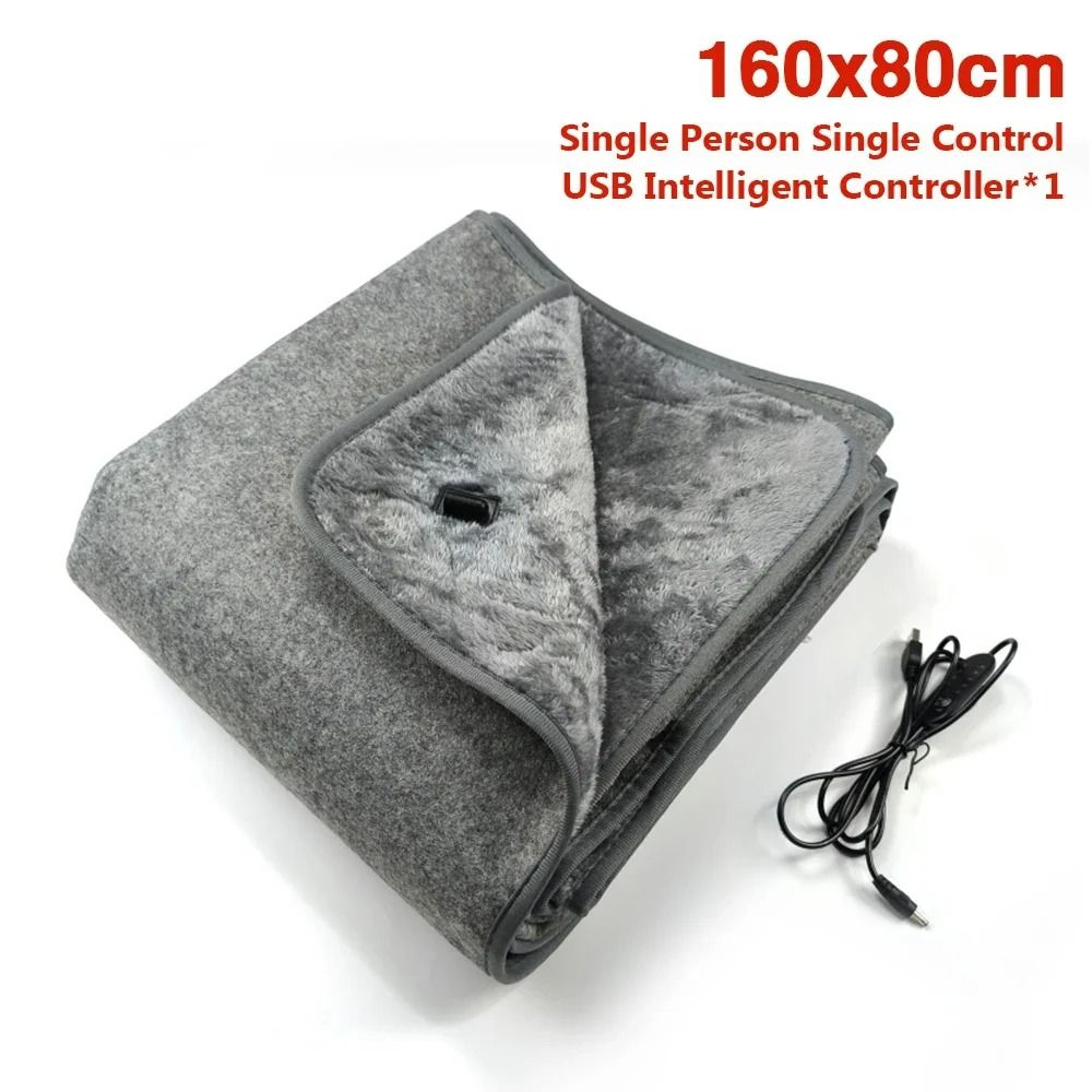 USB Electric Heating Blanket Plush Warm 5Speed Adjustable Heating Pad 6