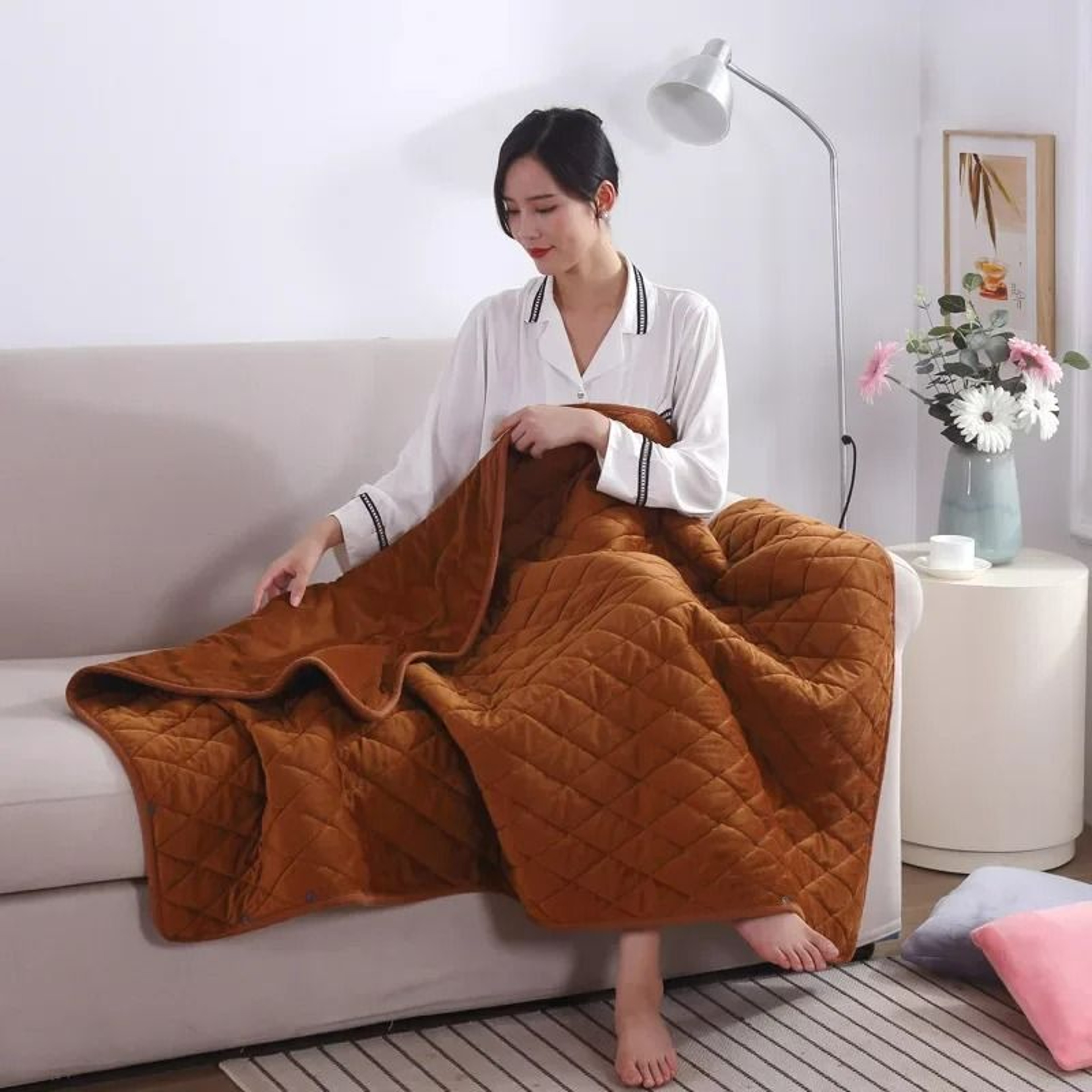Winter Portable USB Heated Shawl  Thermal Blanket 9