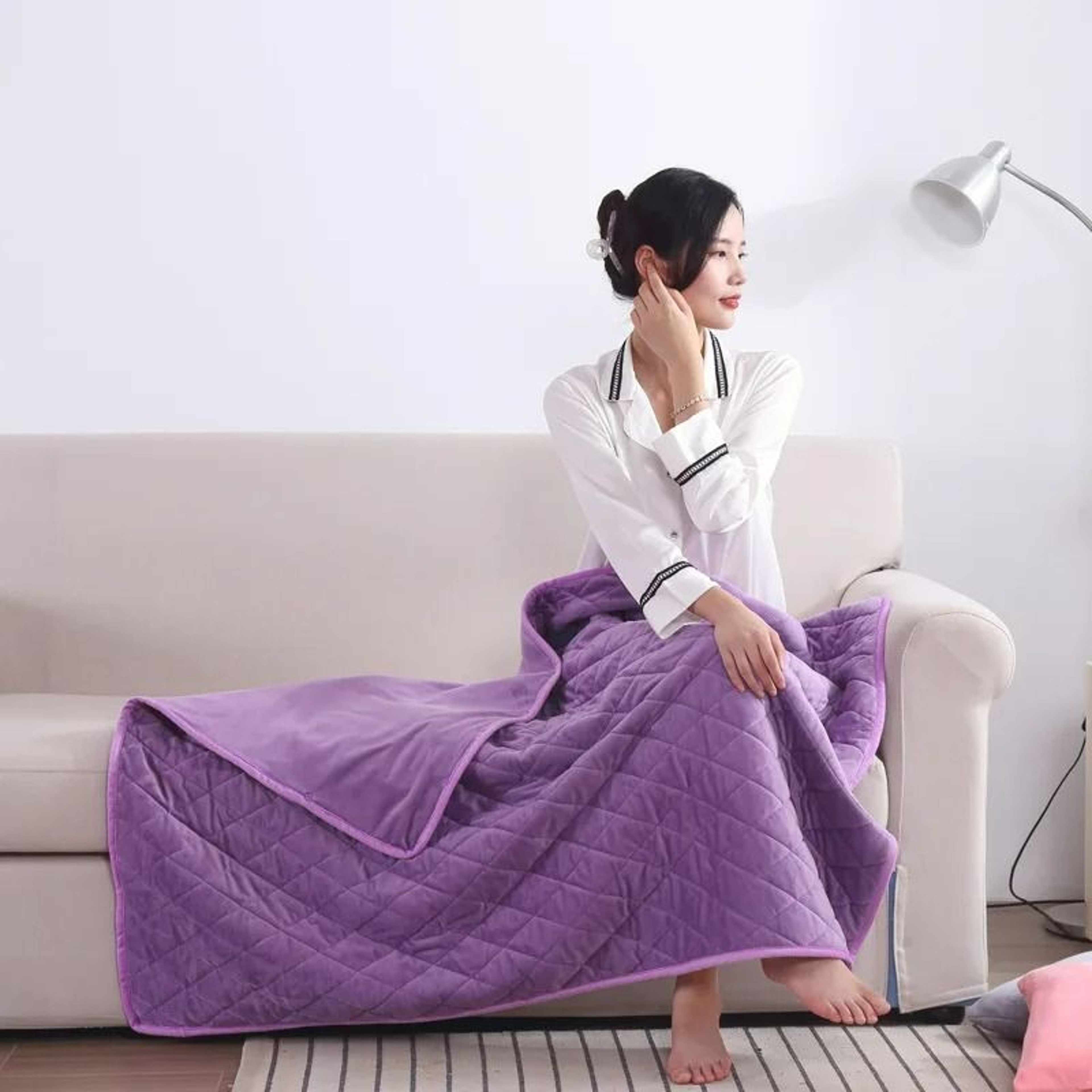 Winter Portable USB Heated Shawl  Thermal Blanket 7