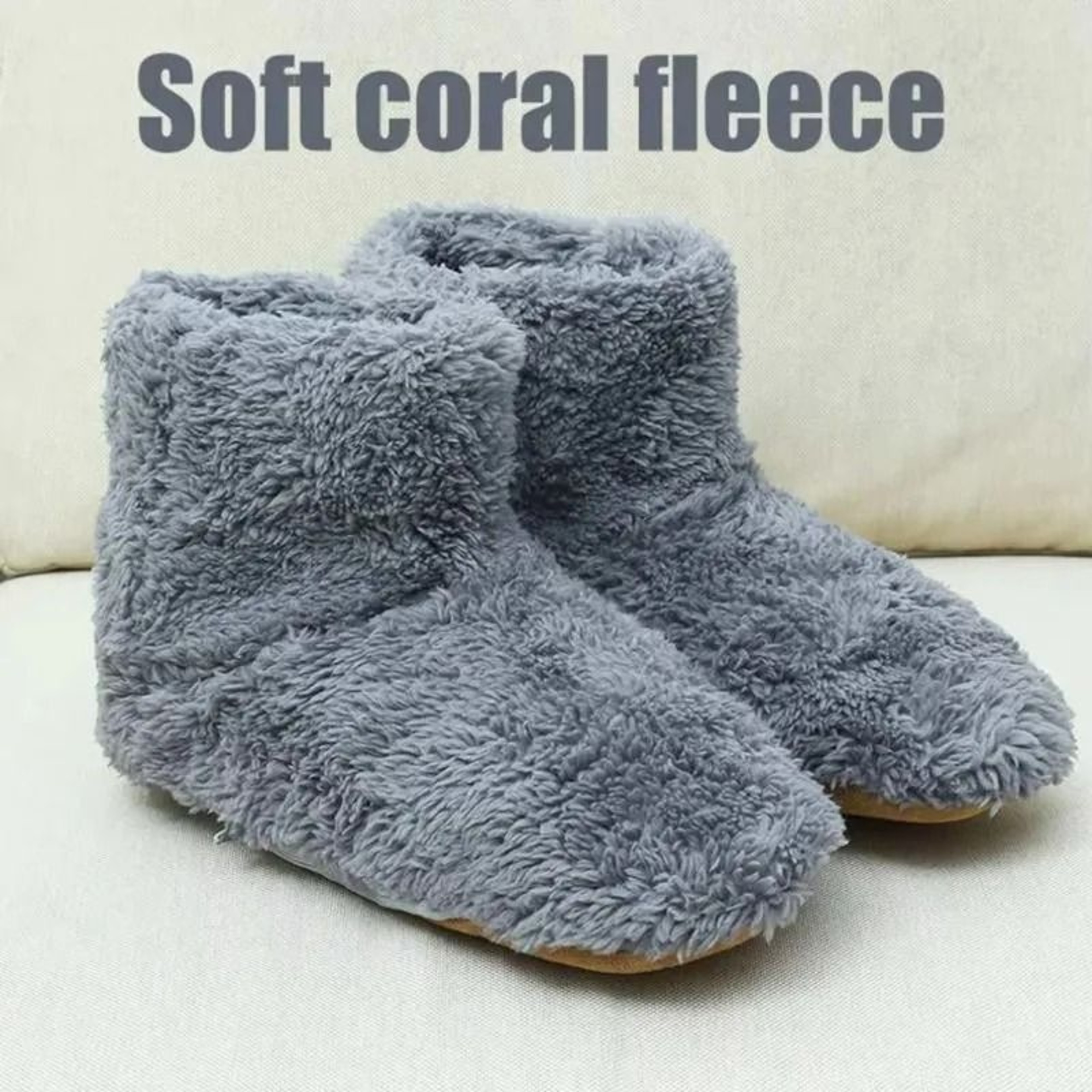 Plush USB Electric Heated Winter Boots  Slippers 2