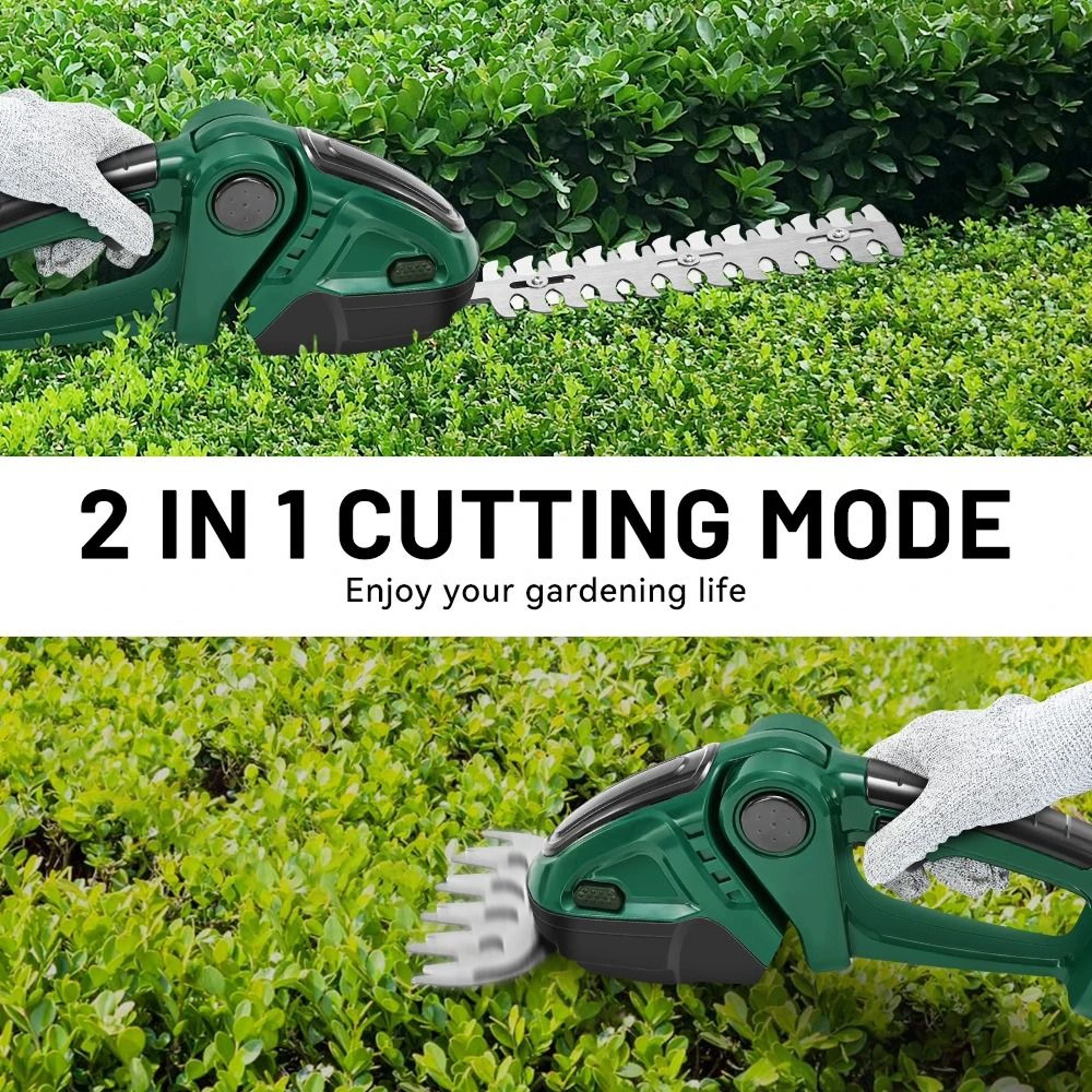 2in1 Cordless Electric Hedge Trimmer  Grass Shears Set 2