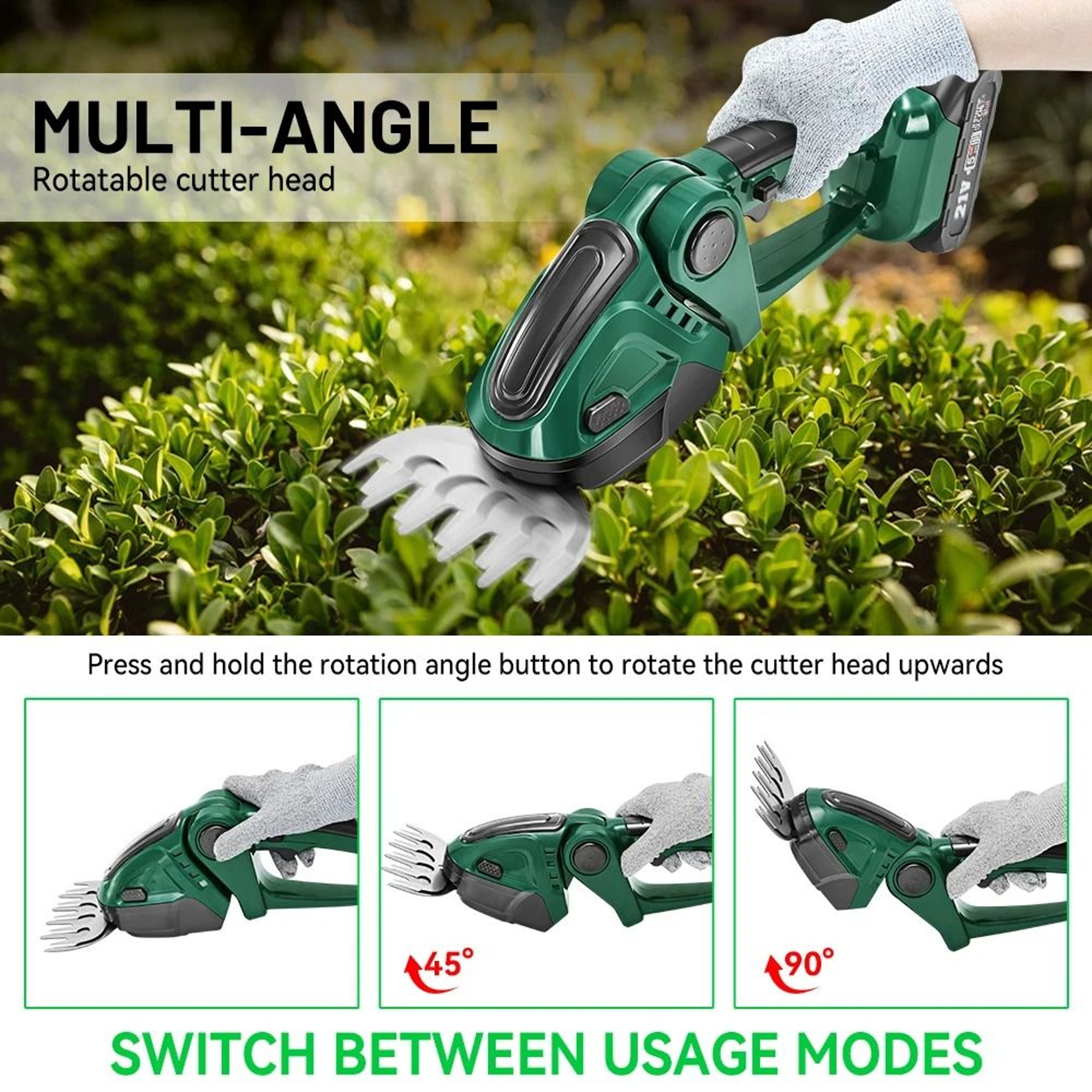 2in1 Cordless Electric Hedge Trimmer  Grass Shears Set 4