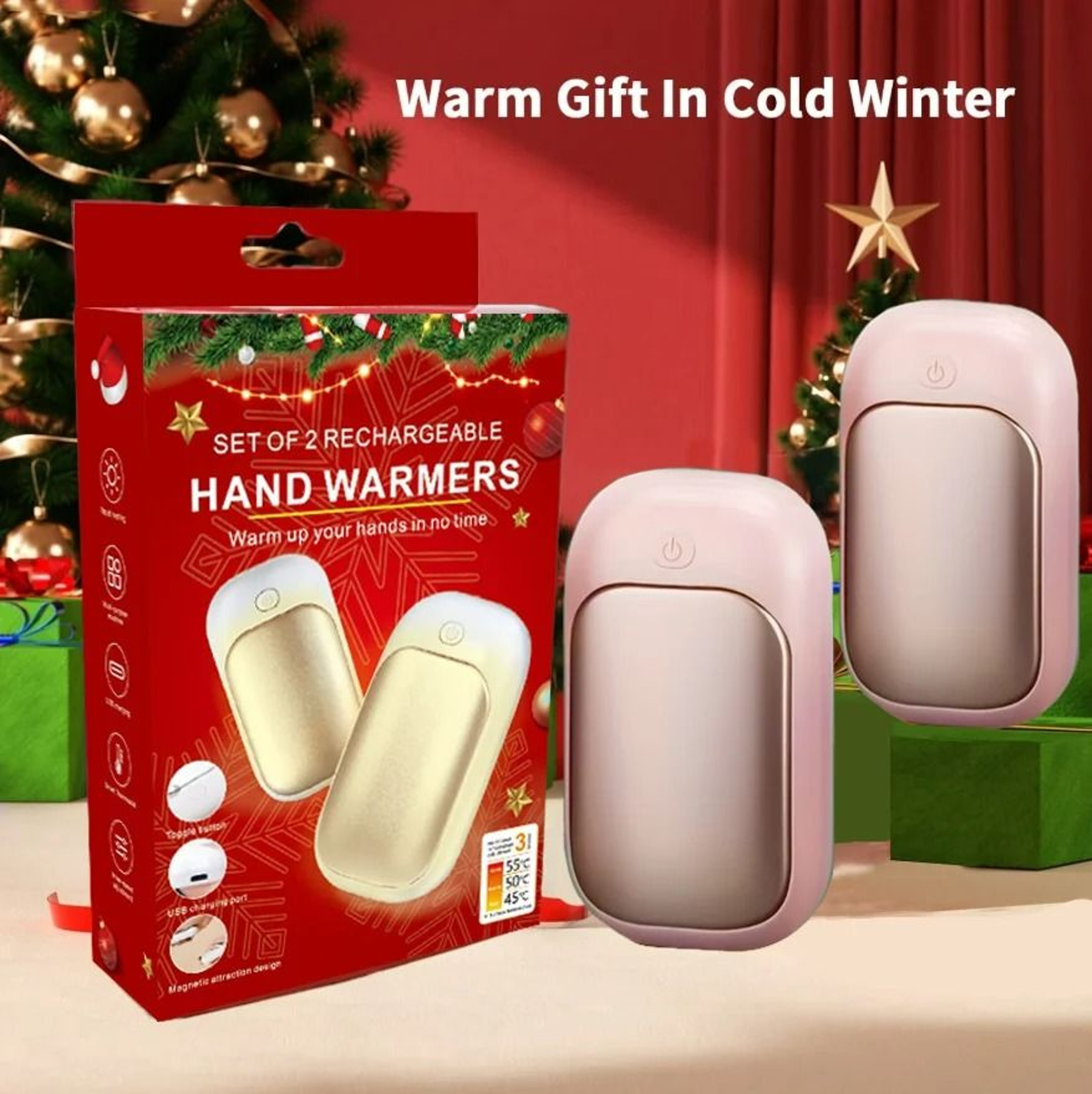 2in1 Magnetic Rechargeable Hand Warmer Twin Set 7
