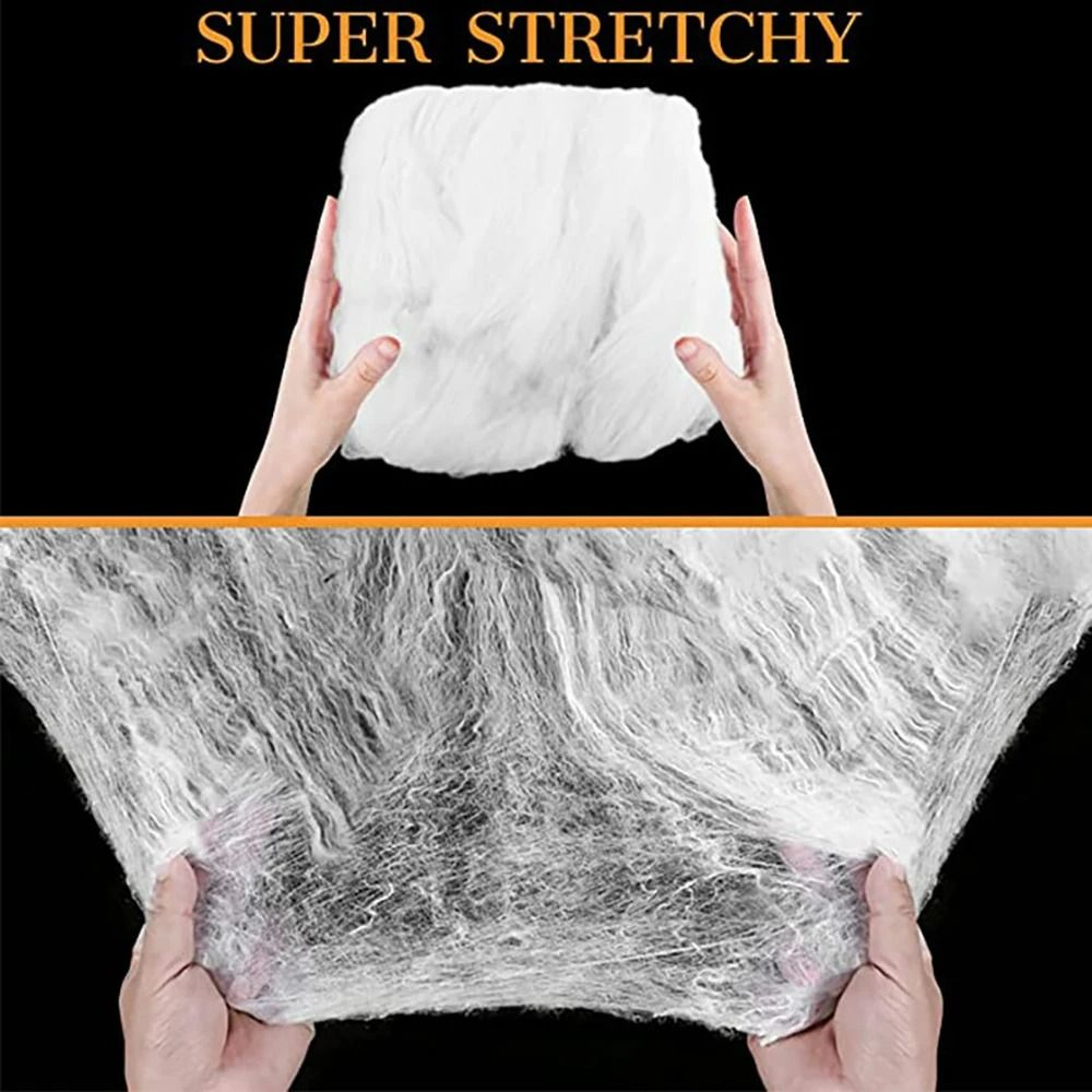 Stretchy Artificial Halloween Cobweb  Fake Spider Web Decor 4