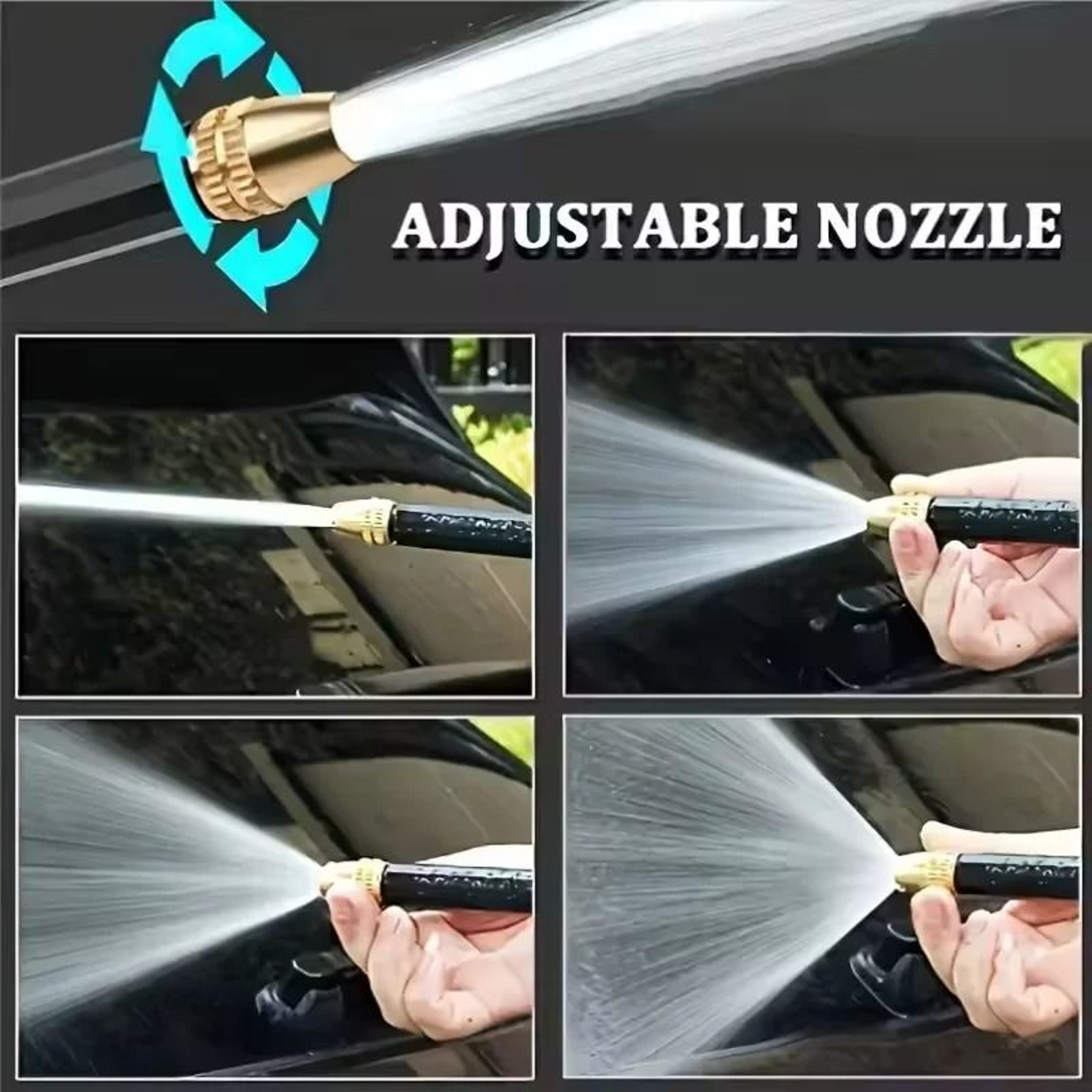 HighPressure Adjustable Water Gun Nozzle Direct Spray  Shower 2