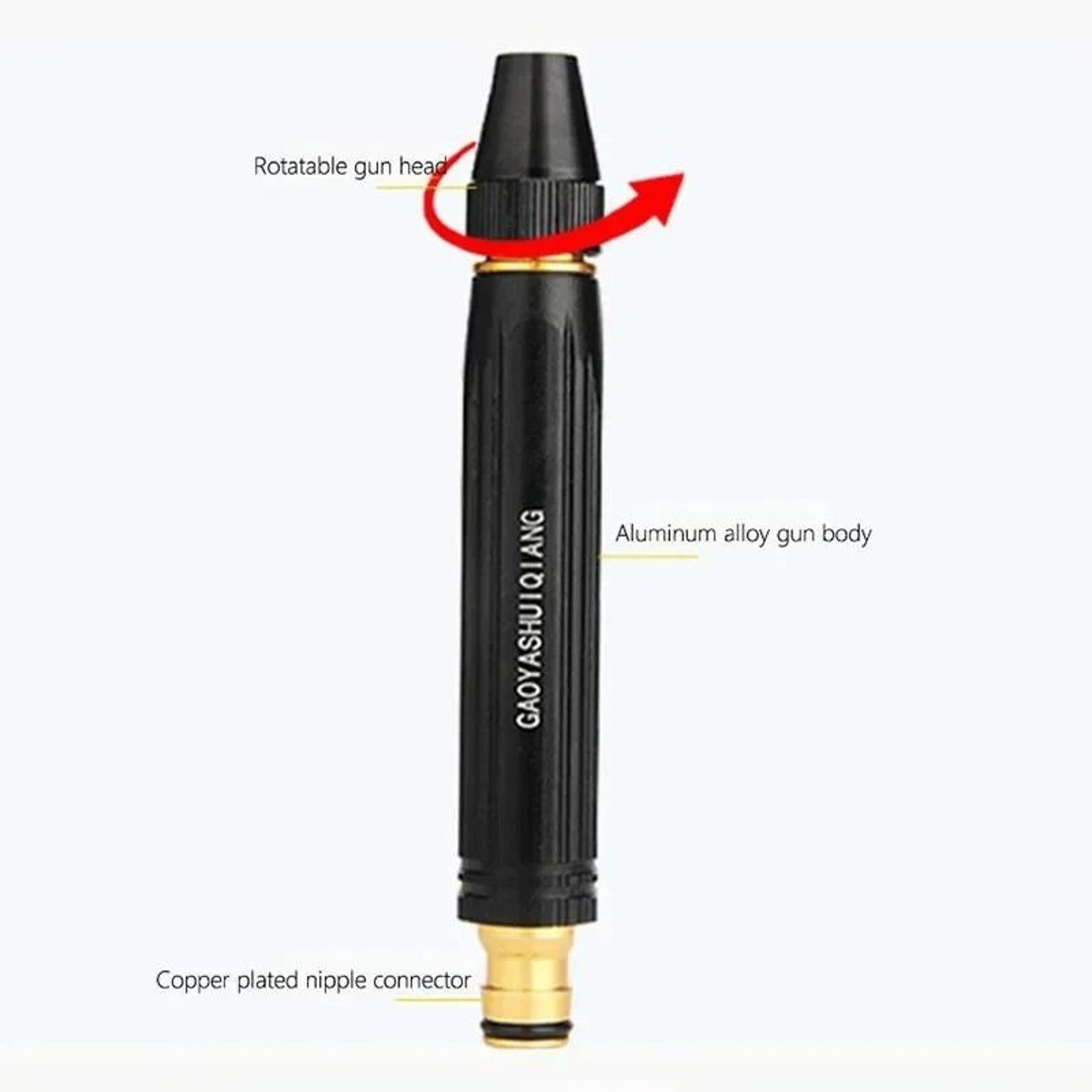 HighPressure Adjustable Water Gun Nozzle Direct Spray  Shower 3