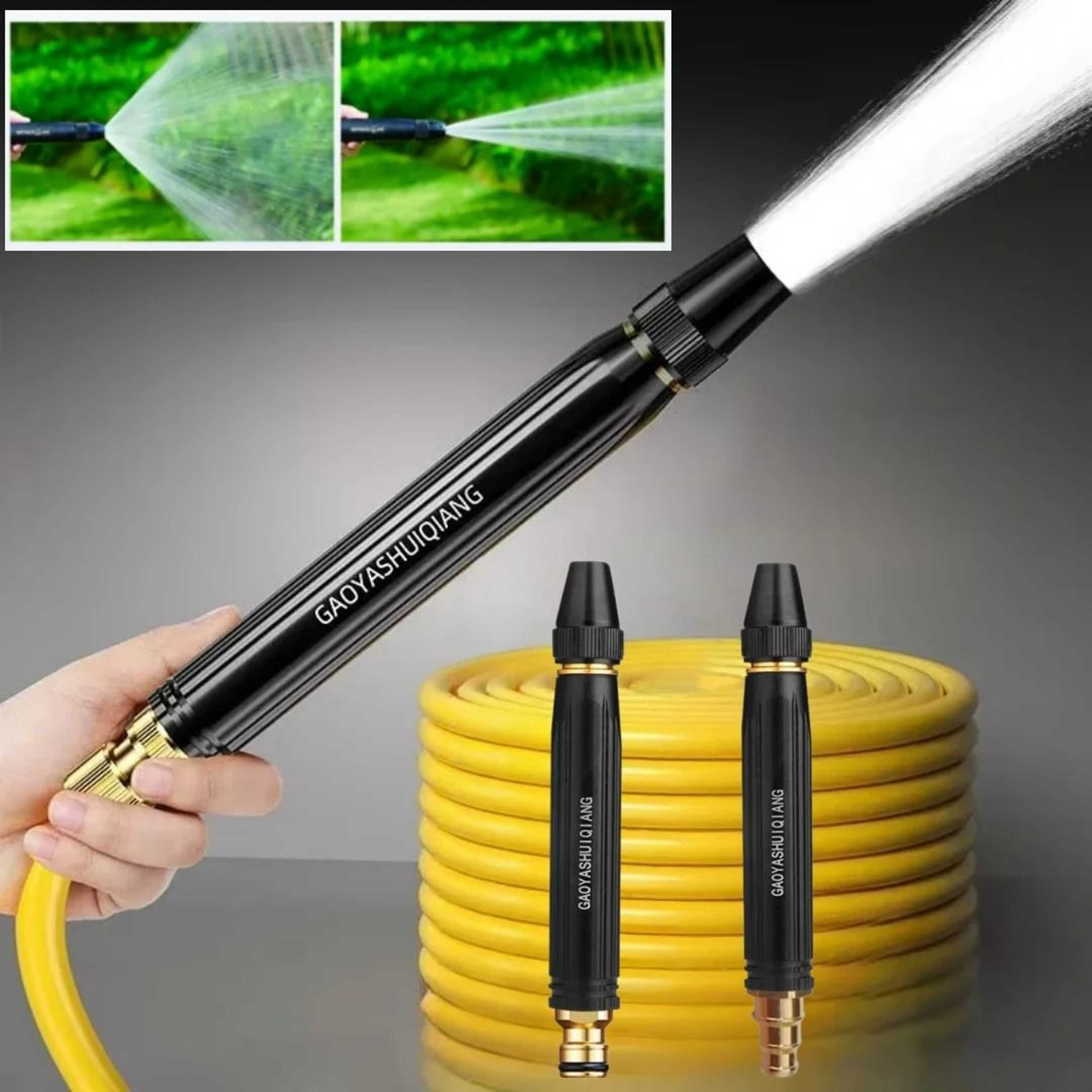 HighPressure Adjustable Water Gun Nozzle Direct Spray  Shower 0