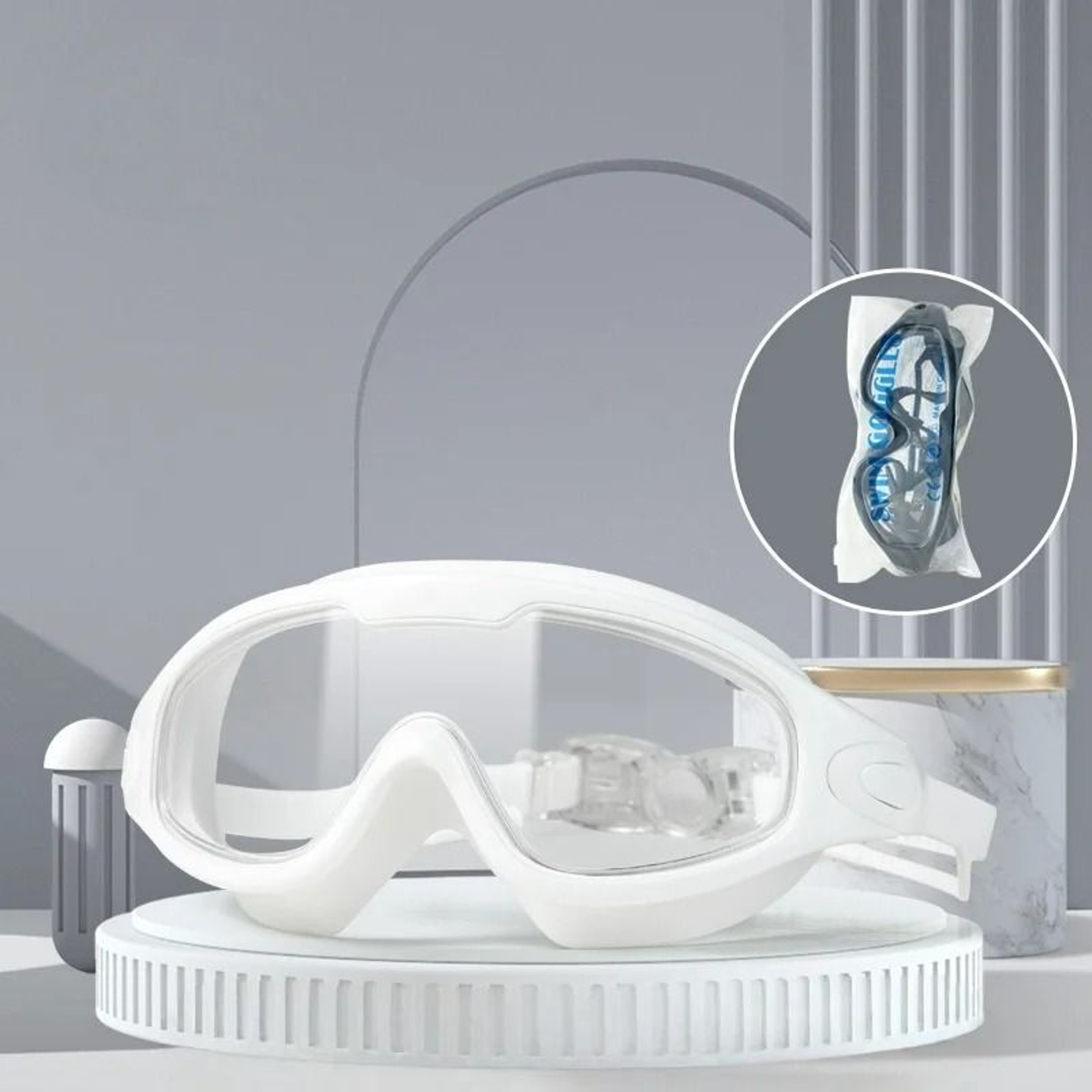 Pro HD AntiFog Electroplating Large Frame Swimming Goggles 11