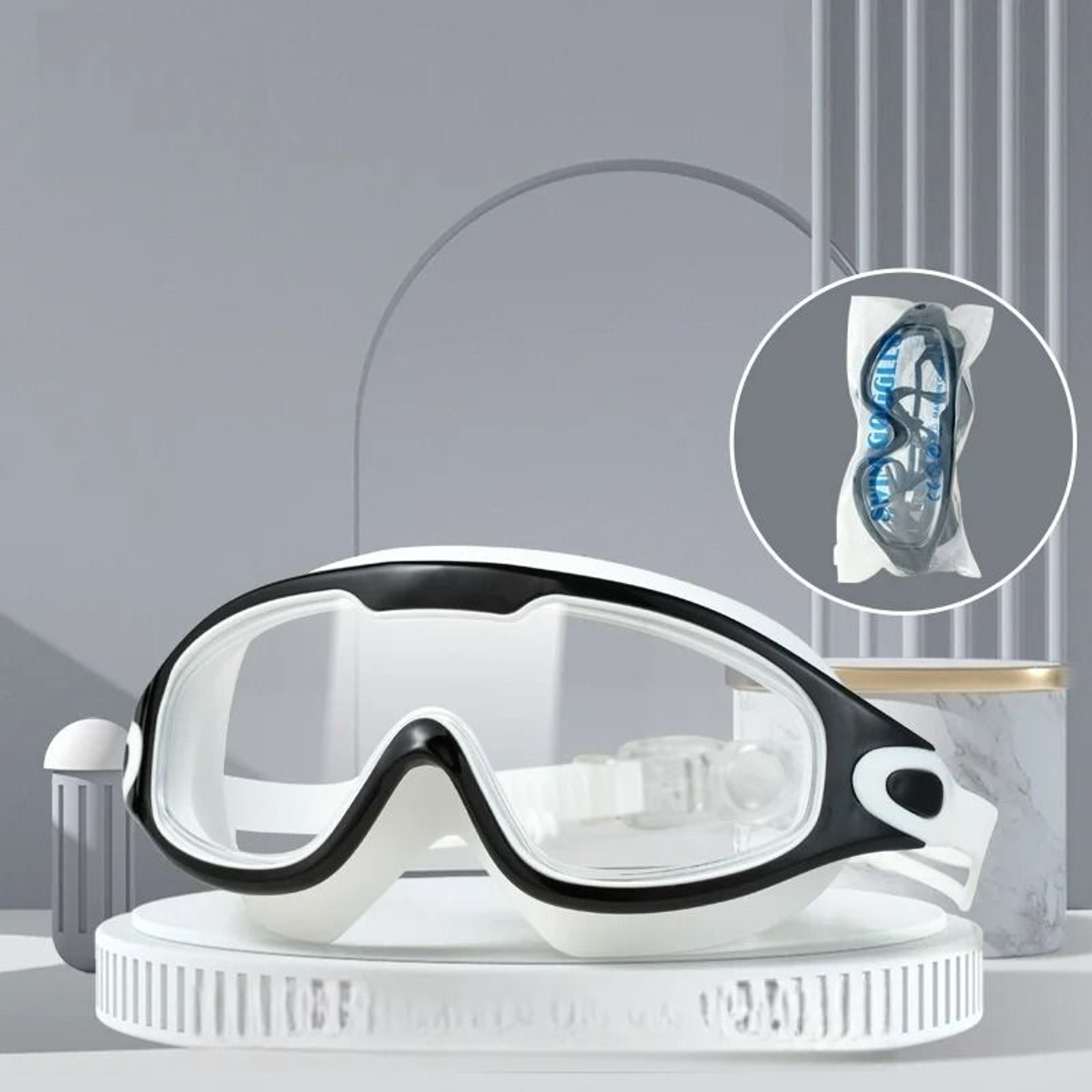 Pro HD AntiFog Electroplating Large Frame Swimming Goggles 10