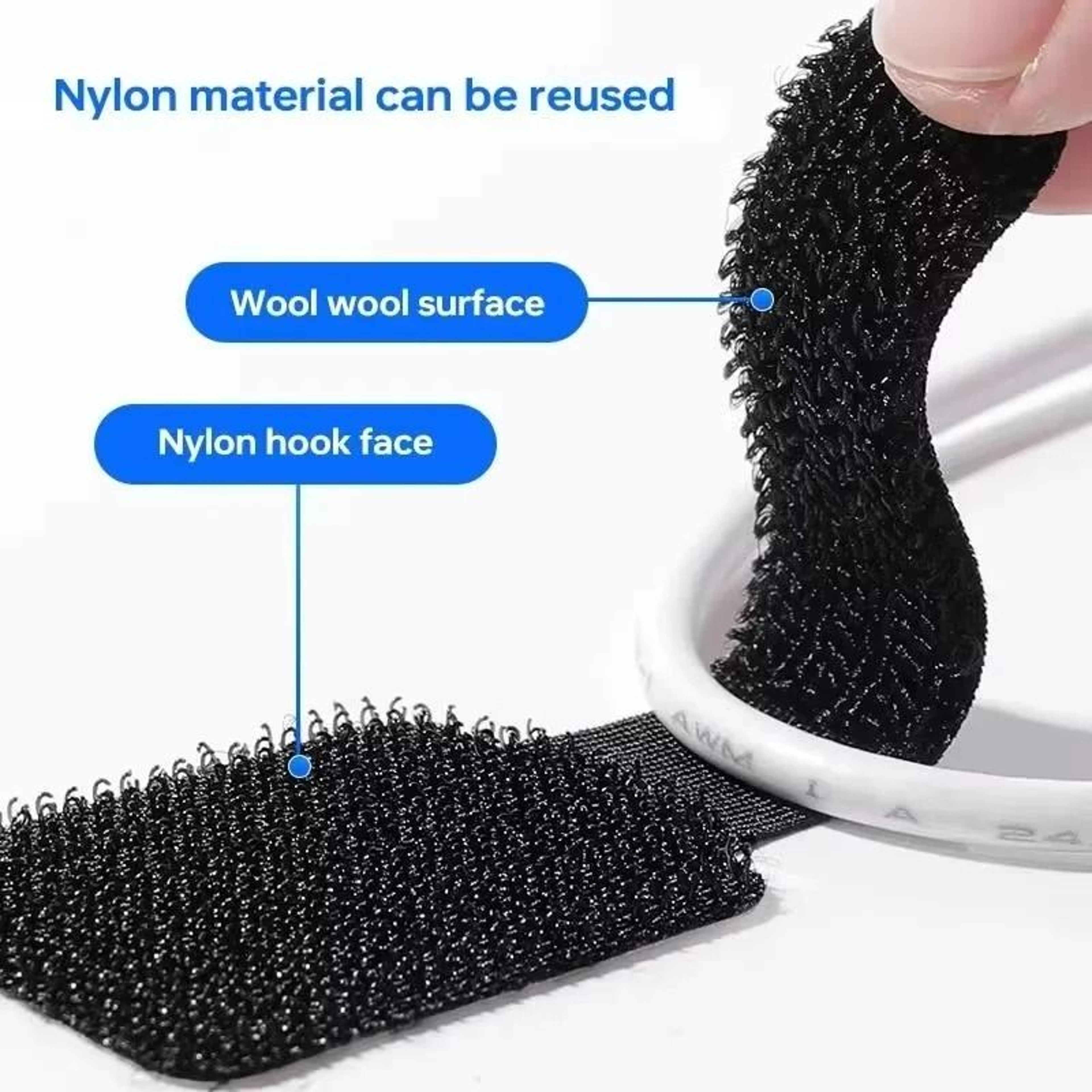 10Piece Reusable SelfAdhesive Cable Organizer Straps 4