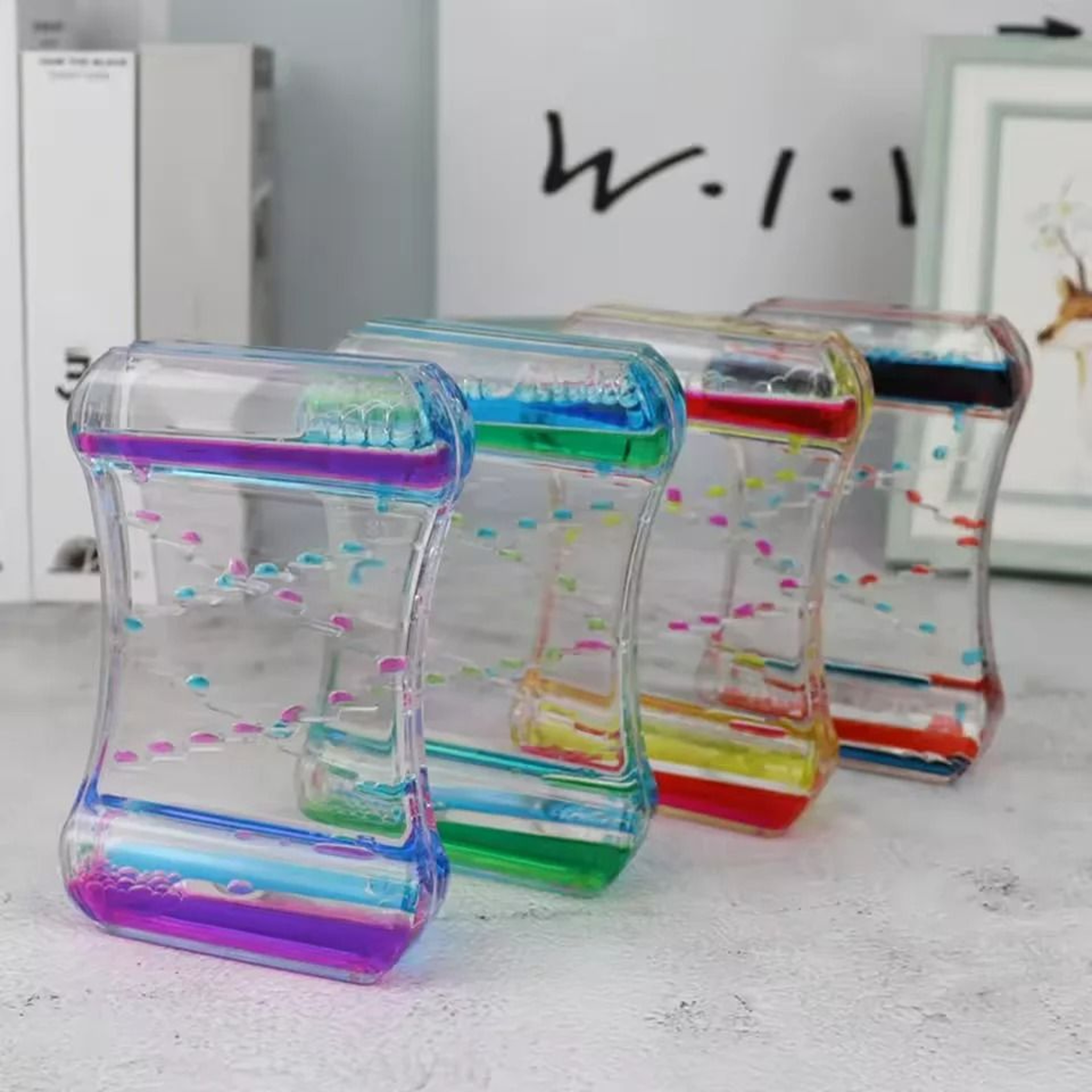 Creative TwoColor Liquid Motion Oil Drop Ladder Timer 2