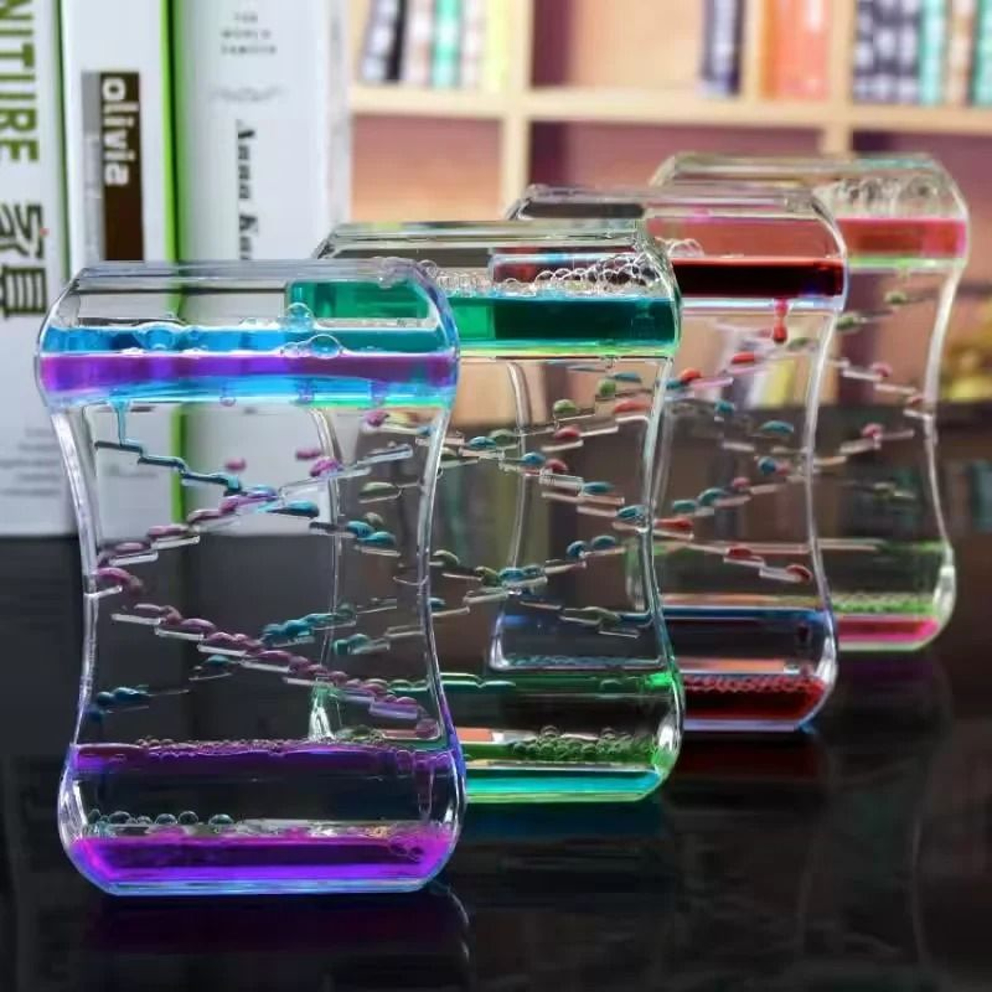 Creative TwoColor Liquid Motion Oil Drop Ladder Timer 1