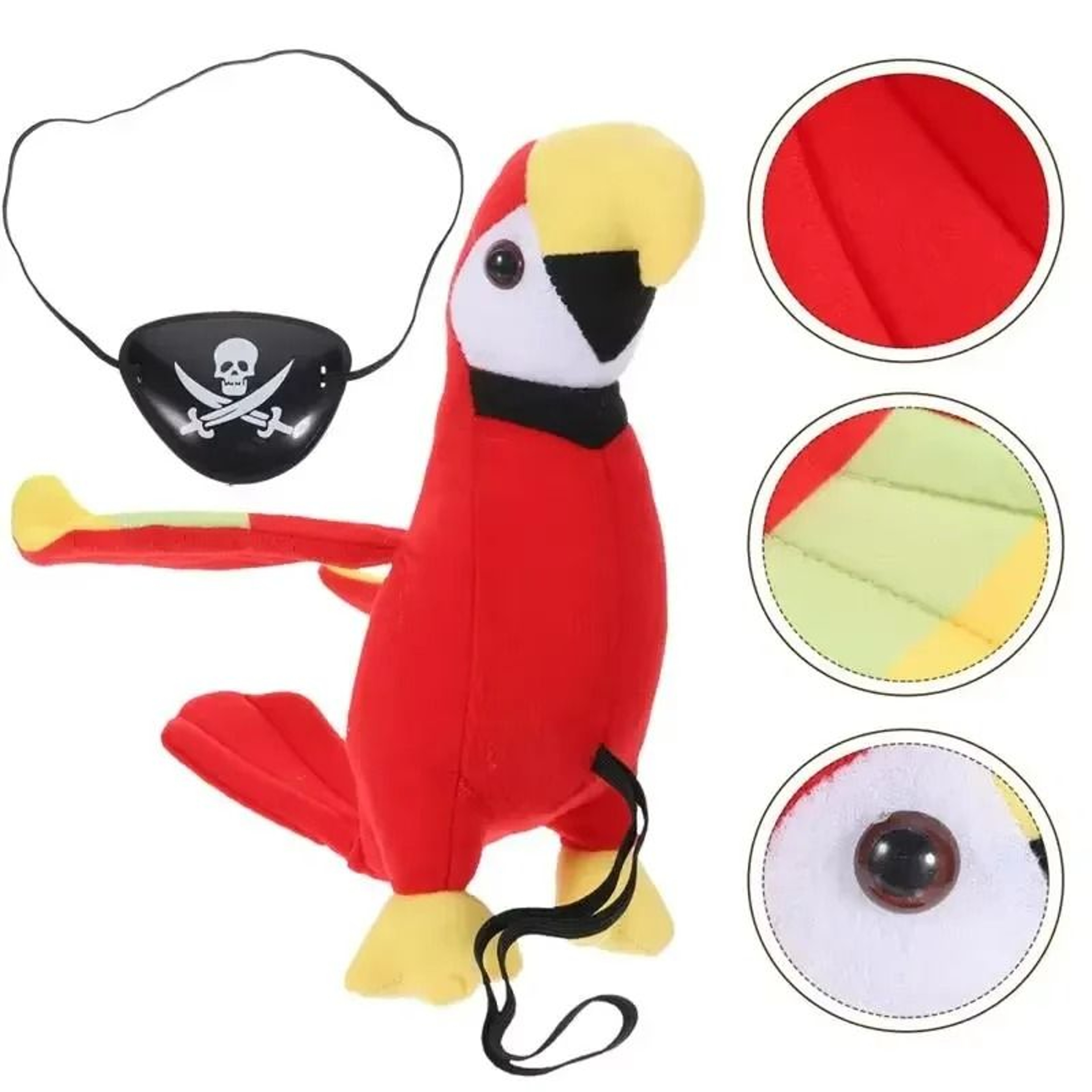 Pirate Costume Set With Shoulder Plush Parrot  Eyepatch 5