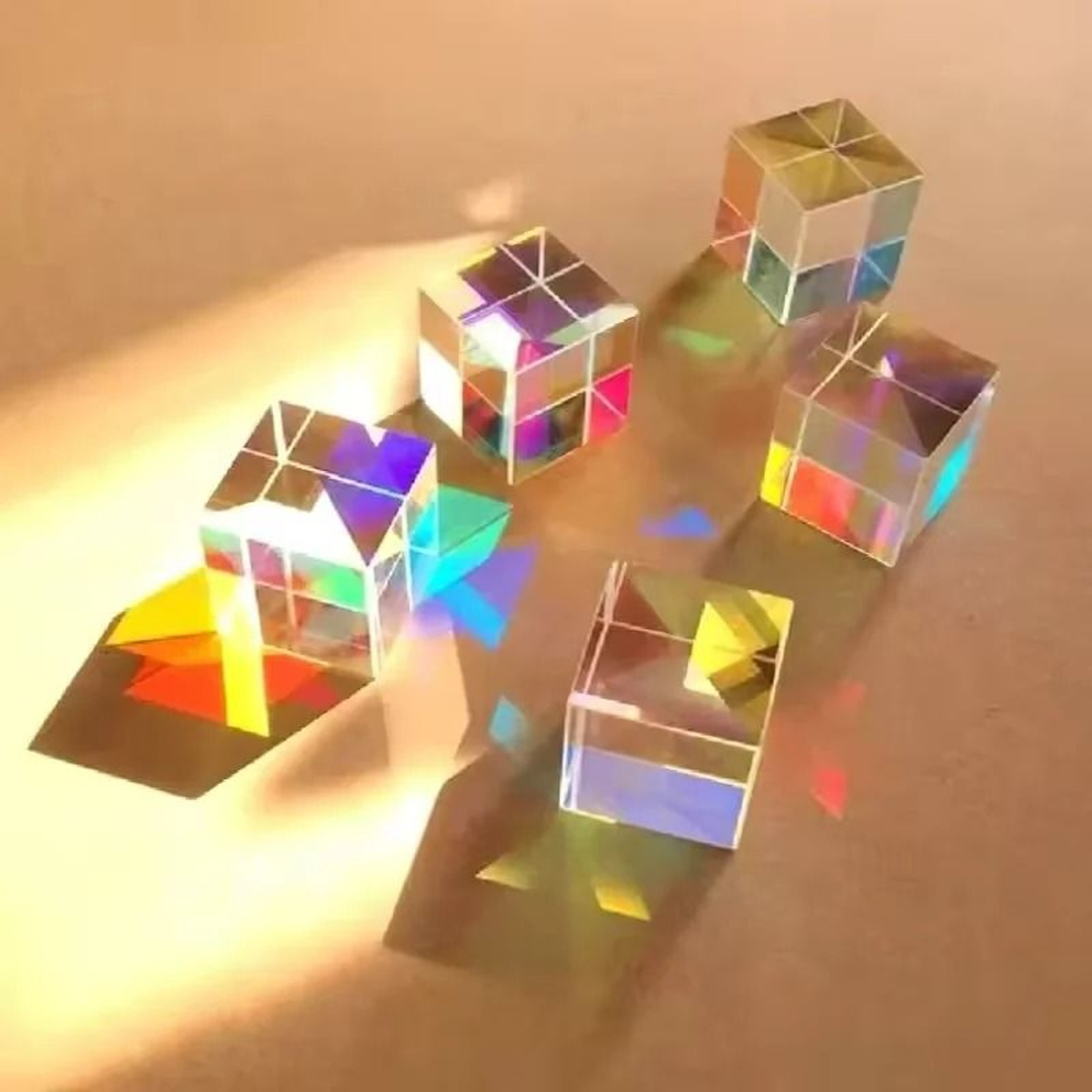 SixSided Optical Crystal Prism Cube 4