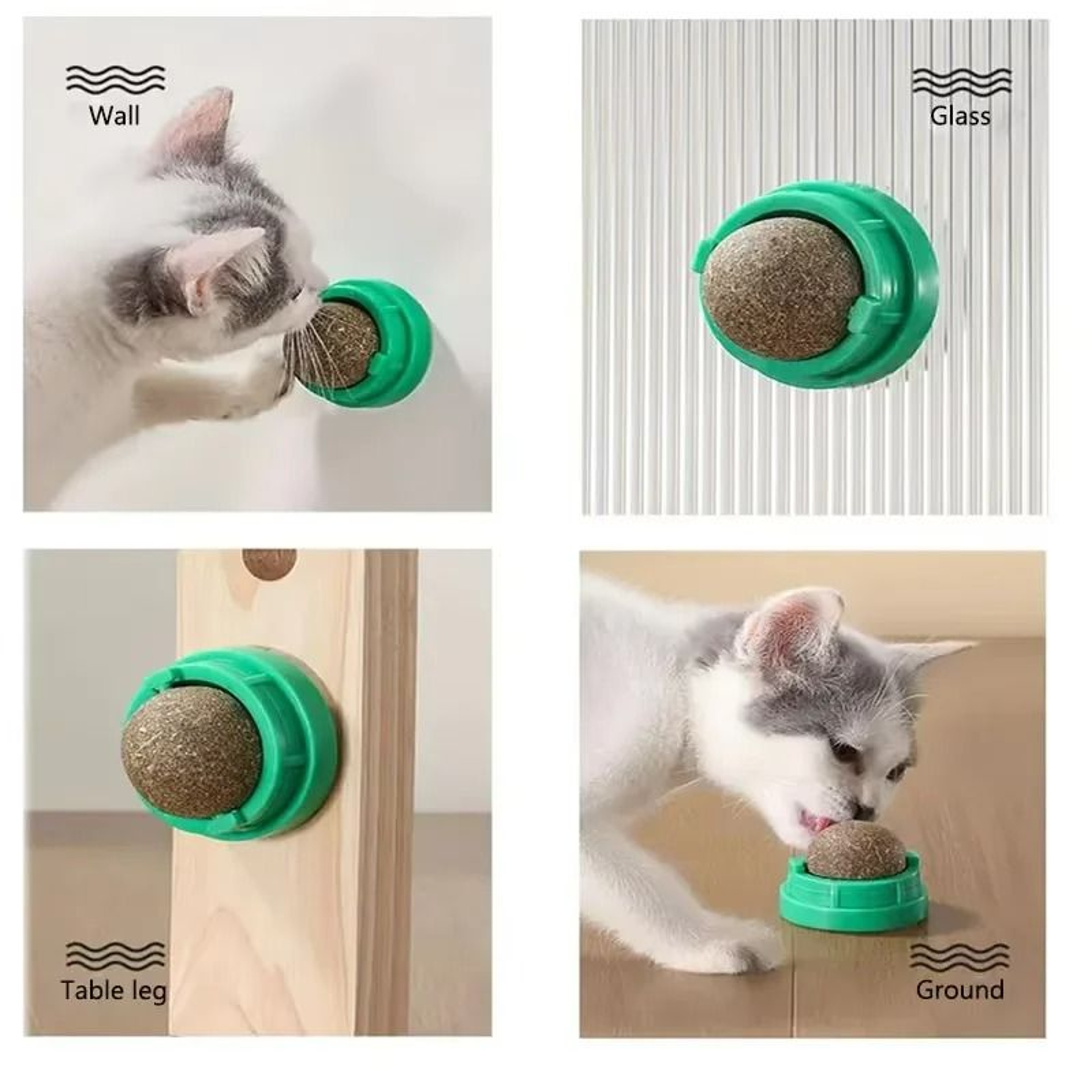Rotatable Catnip Ball Wall Sticker Toy 1