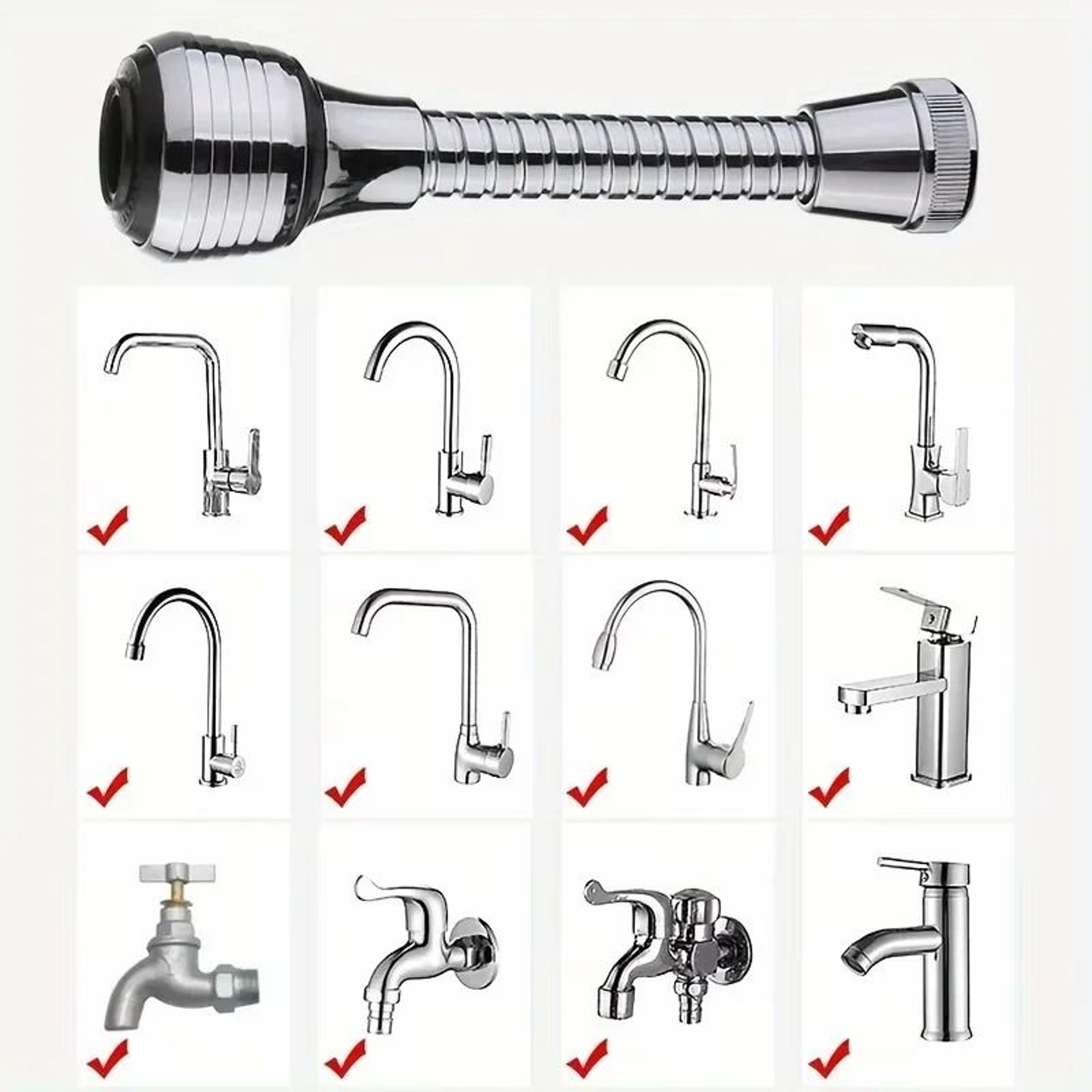 360 Rotatable DualMode Kitchen Faucet Extender  Sprayer 5
