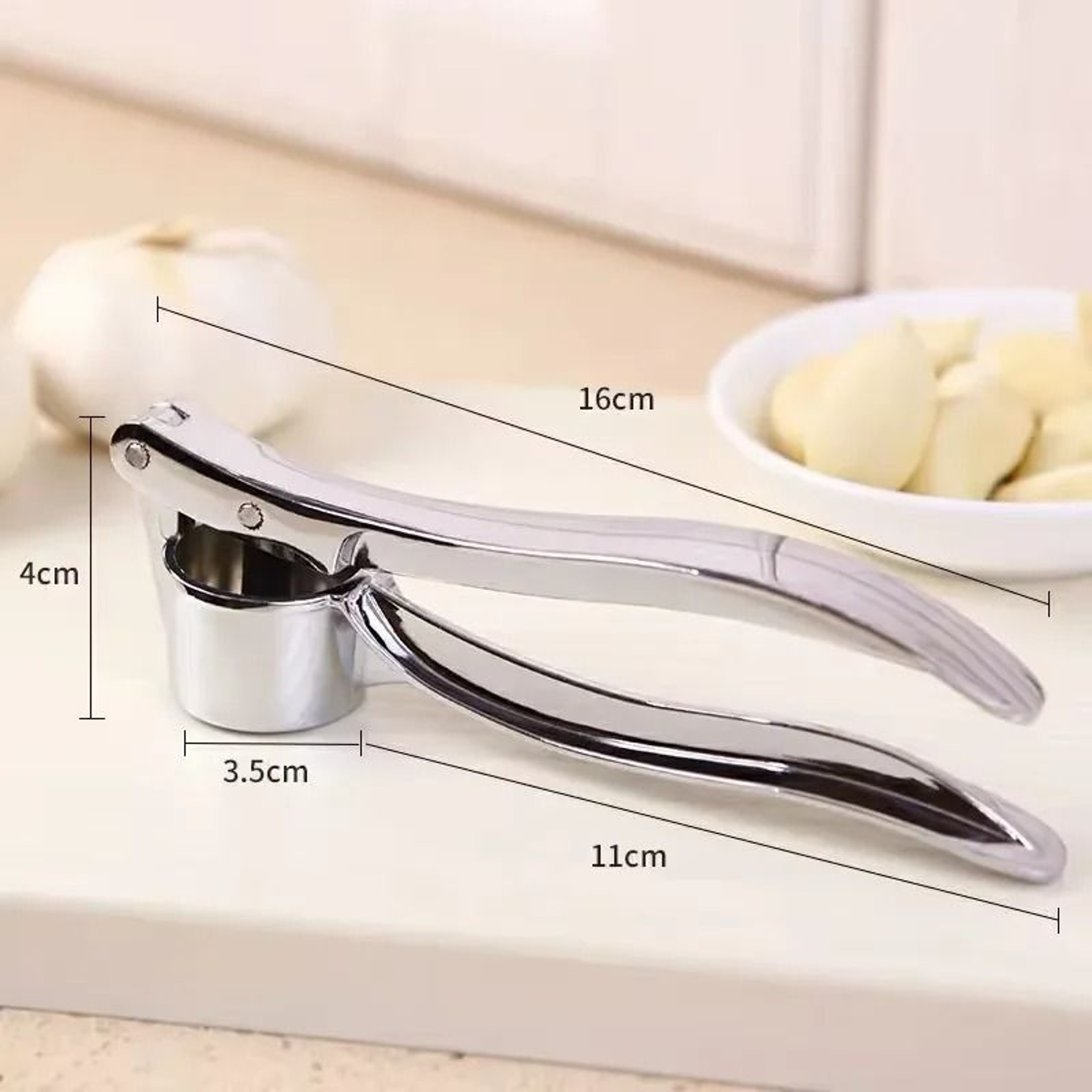 Stainless Steel Garlic Press  Ginger Grinder Tool 5
