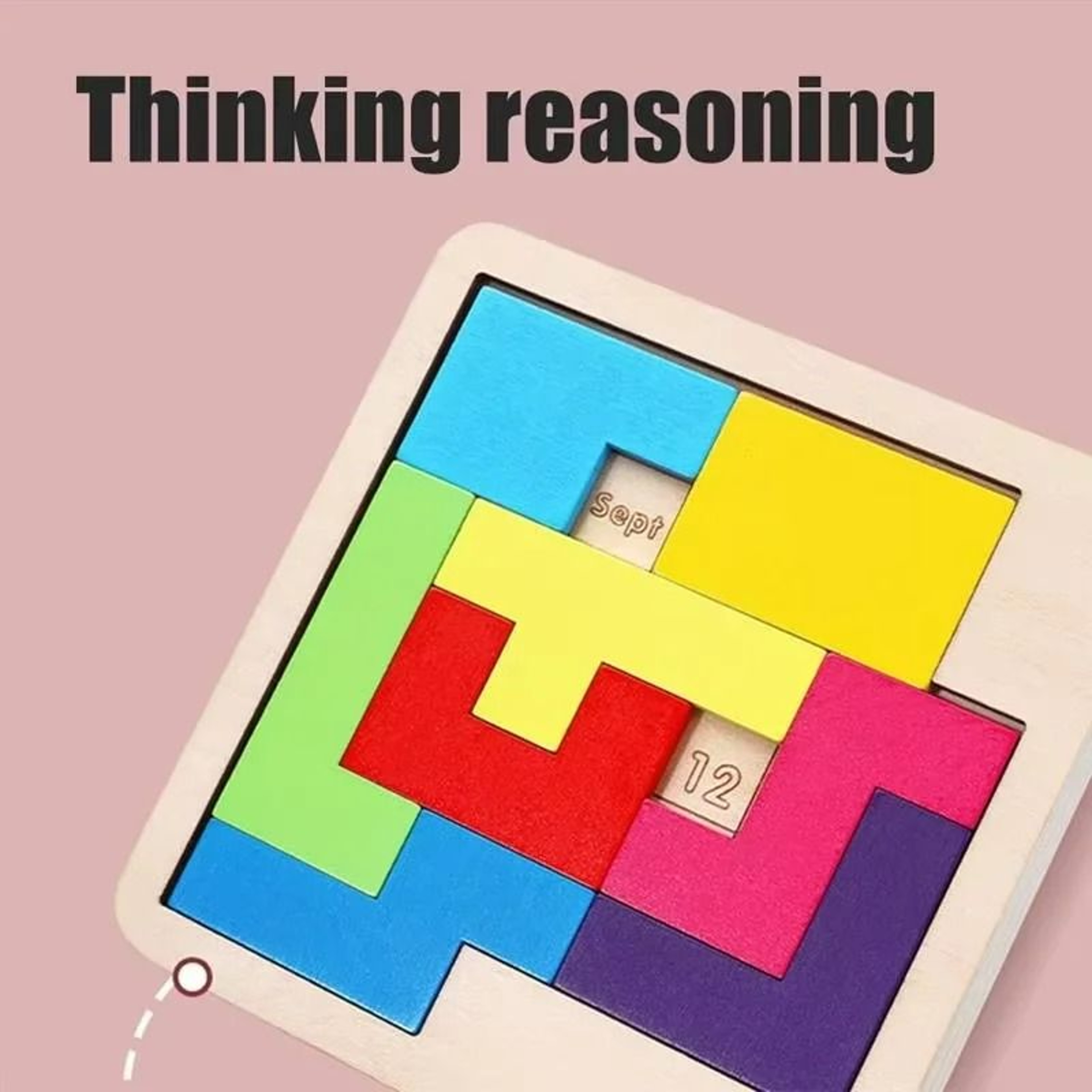 Wooden Daily Calendar Puzzle  Wooden Tangram Brain Teaser 3