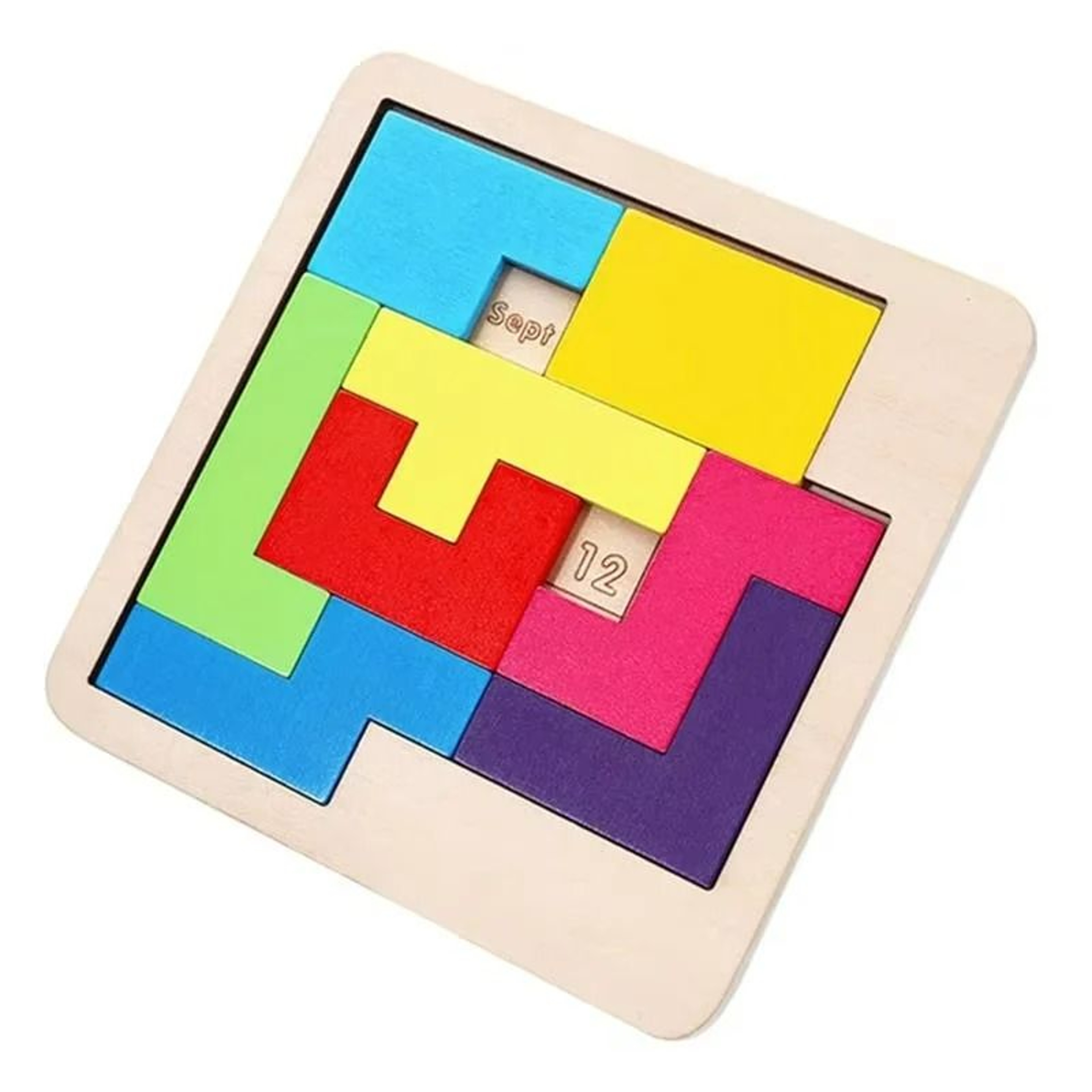 Wooden Daily Calendar Puzzle  Wooden Tangram Brain Teaser 5