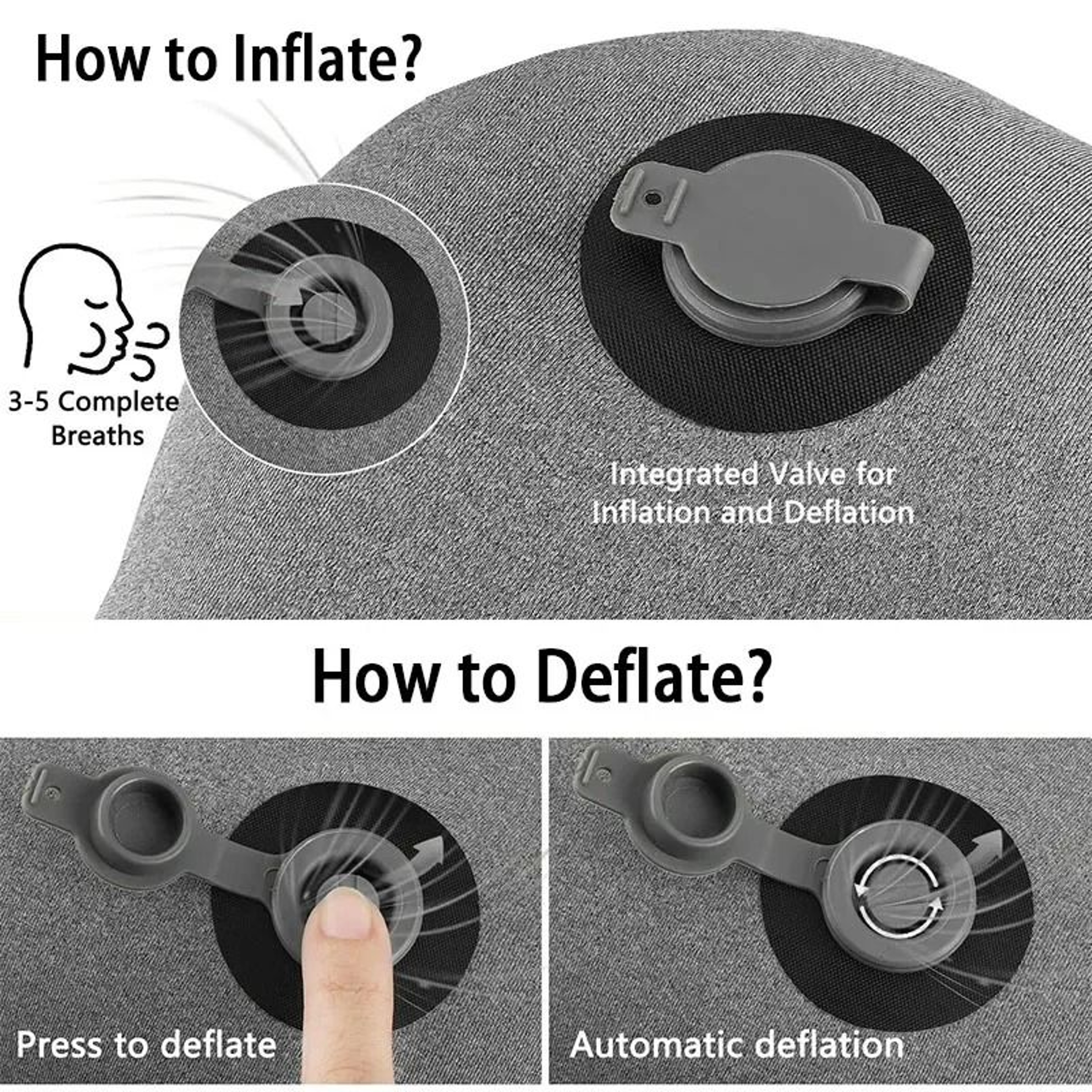 Ultralight Ergonomic Inflatable Camping Pillow With Removable Washable Cover 4