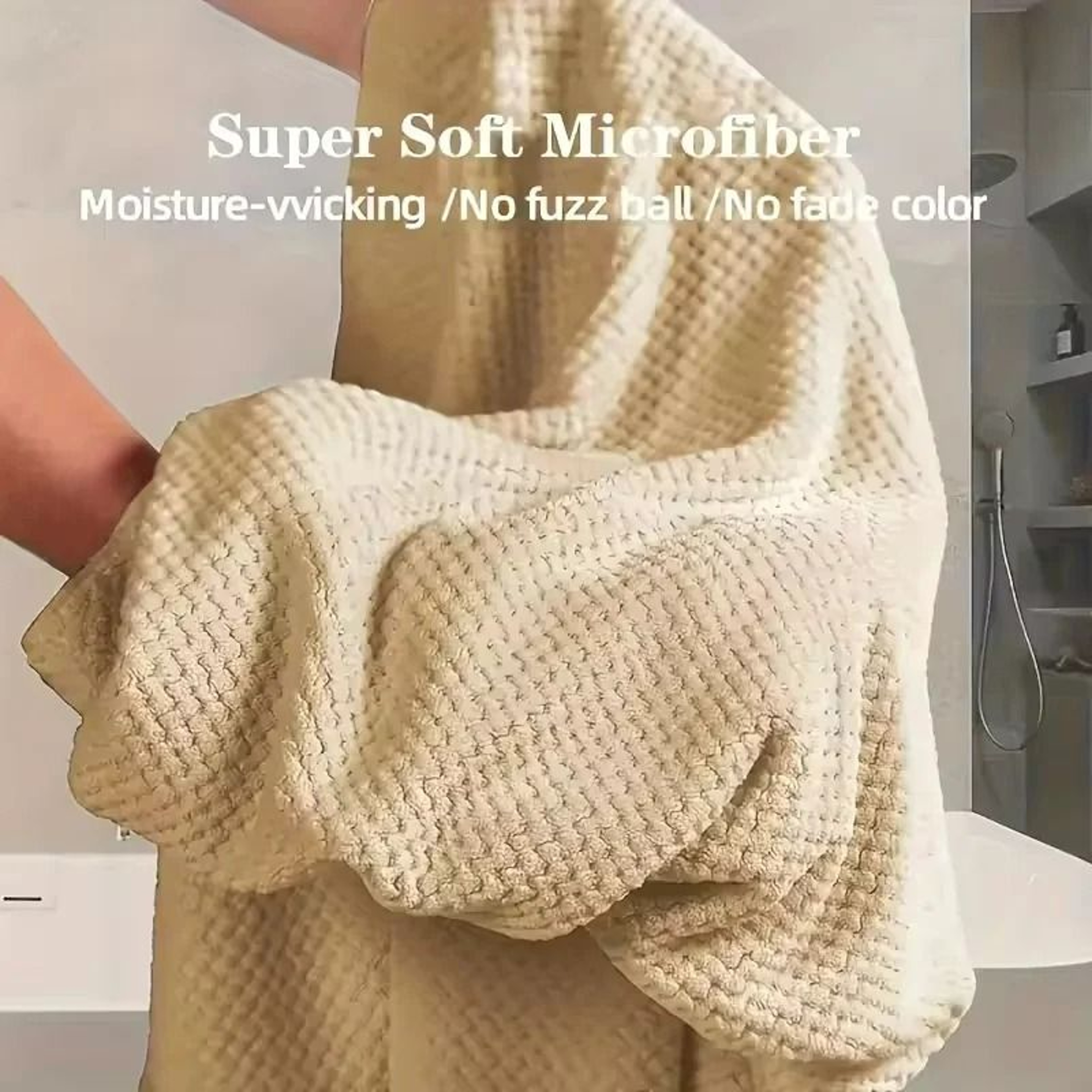 Large Microfiber Hair Drying Towel Wrap With Elastic Strap 3