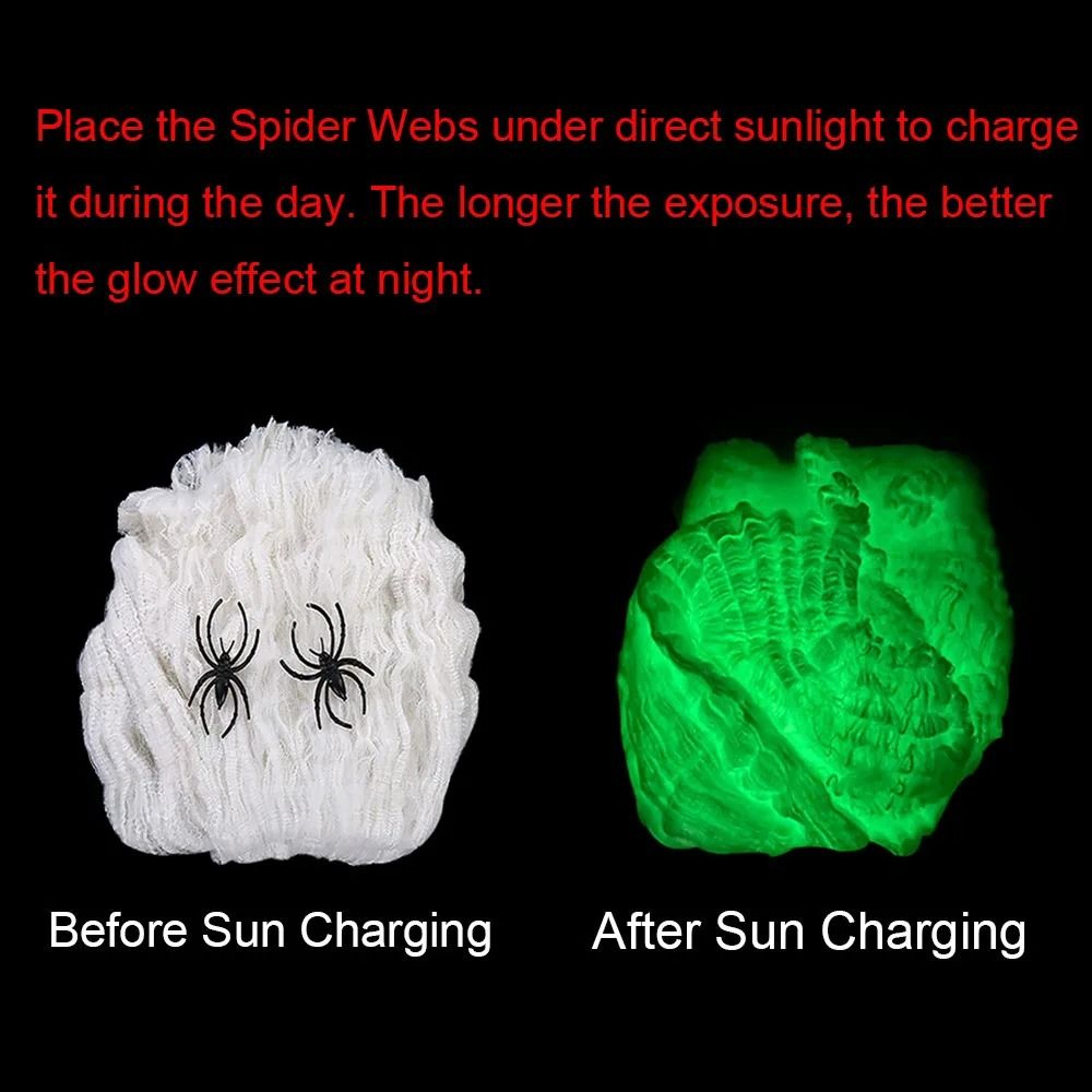 GlowintheDark Fluorescent Halloween Spider Web Cobwebs 2