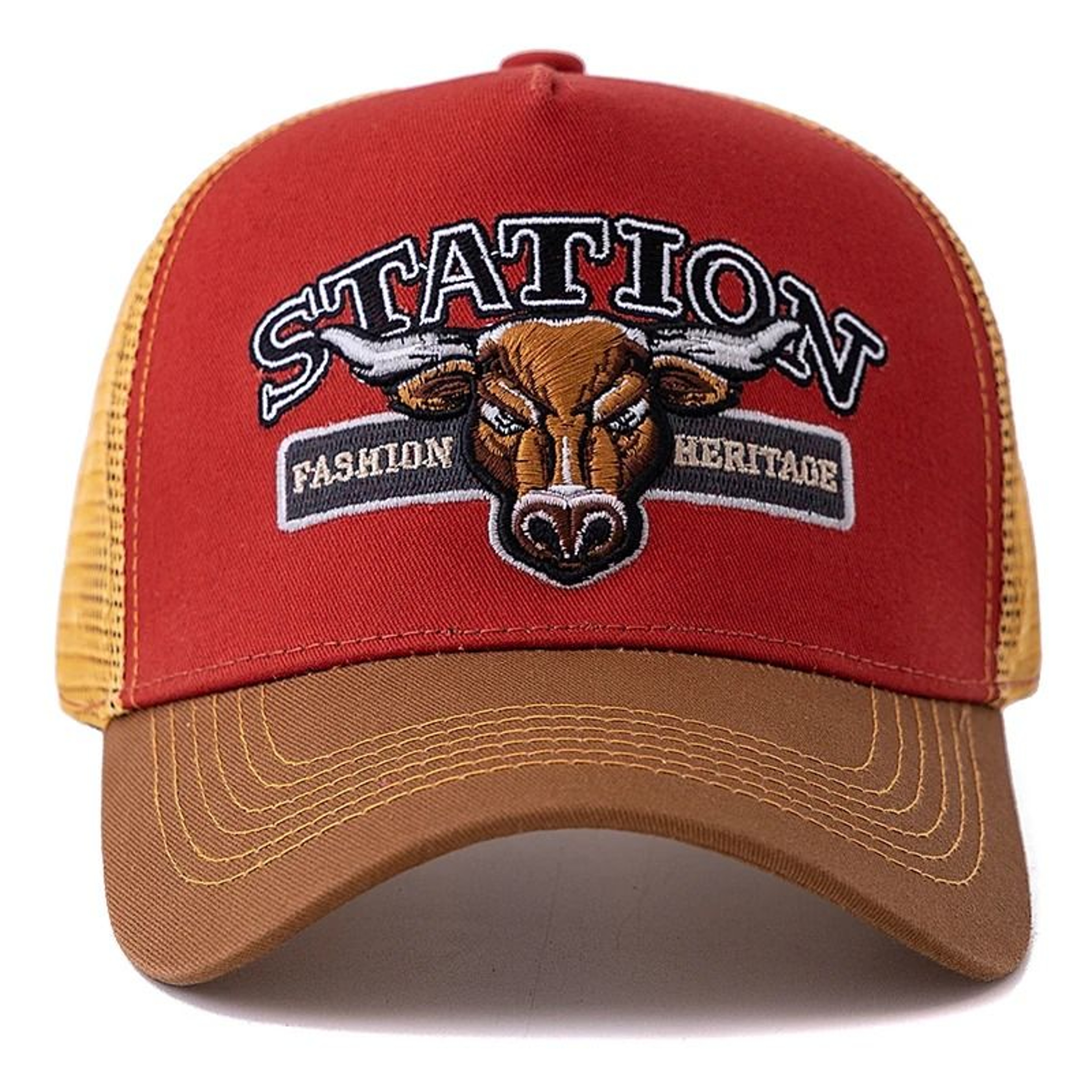 Unisex Summer Breathable Mesh Bulls Head Patch Trucker Hat 2