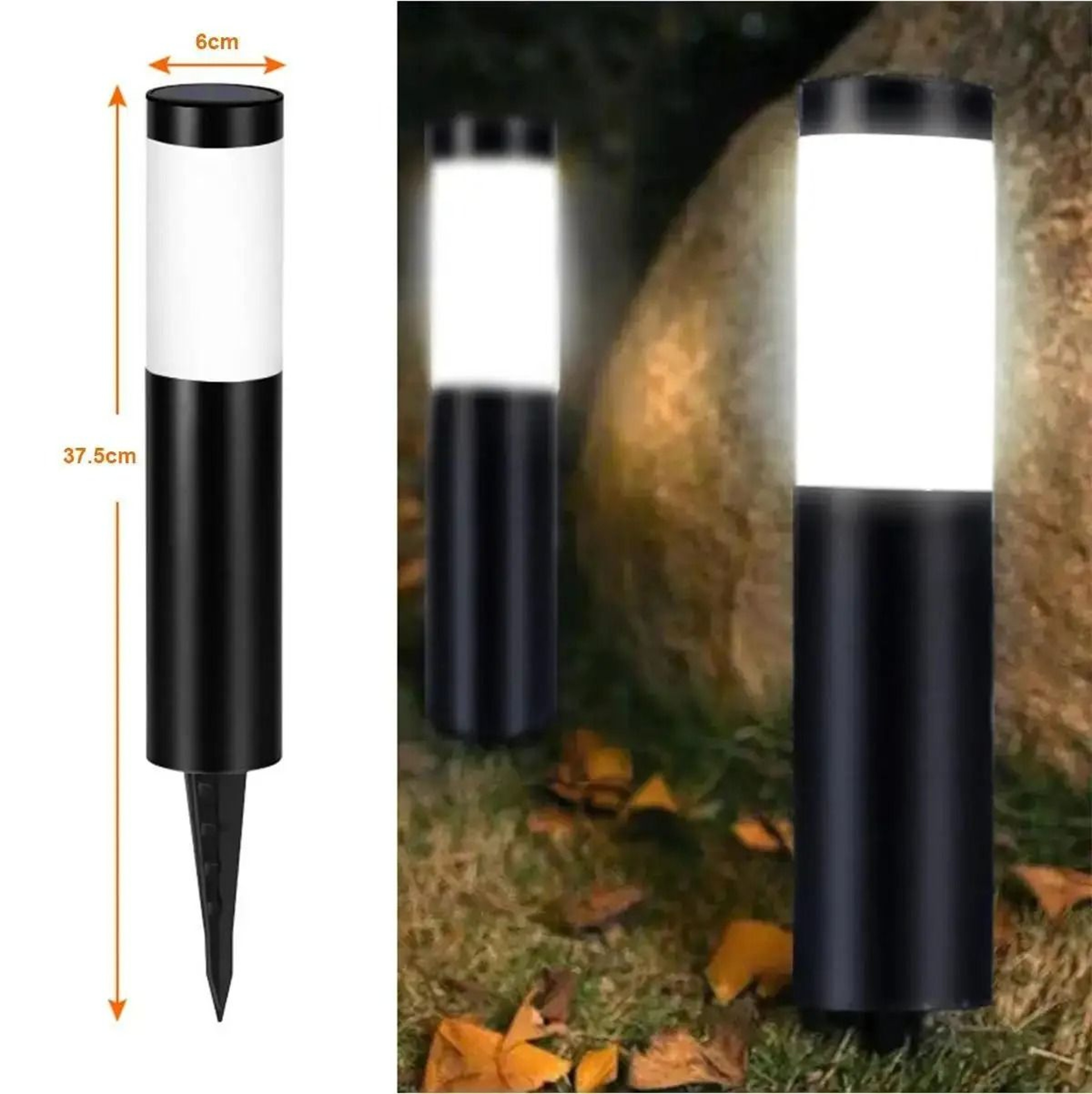 Outdoor SolarPowered Cylindrical Garden Pathway Light 9