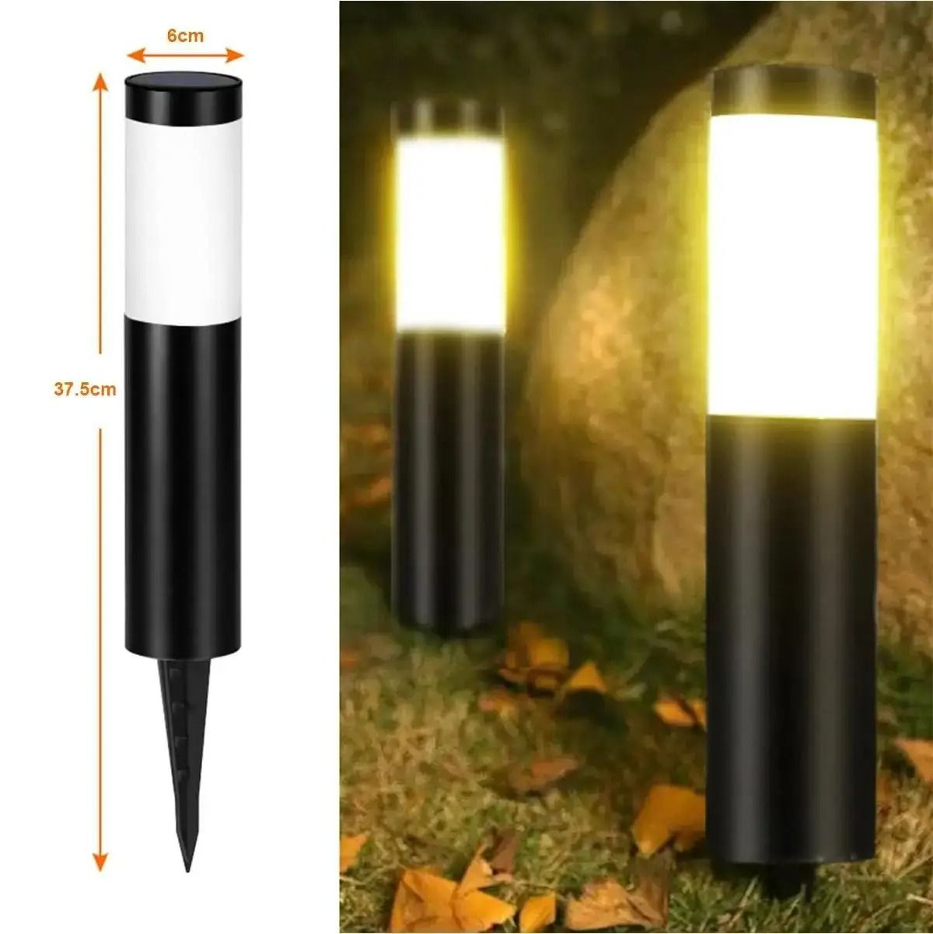 Outdoor SolarPowered Cylindrical Garden Pathway Light 8