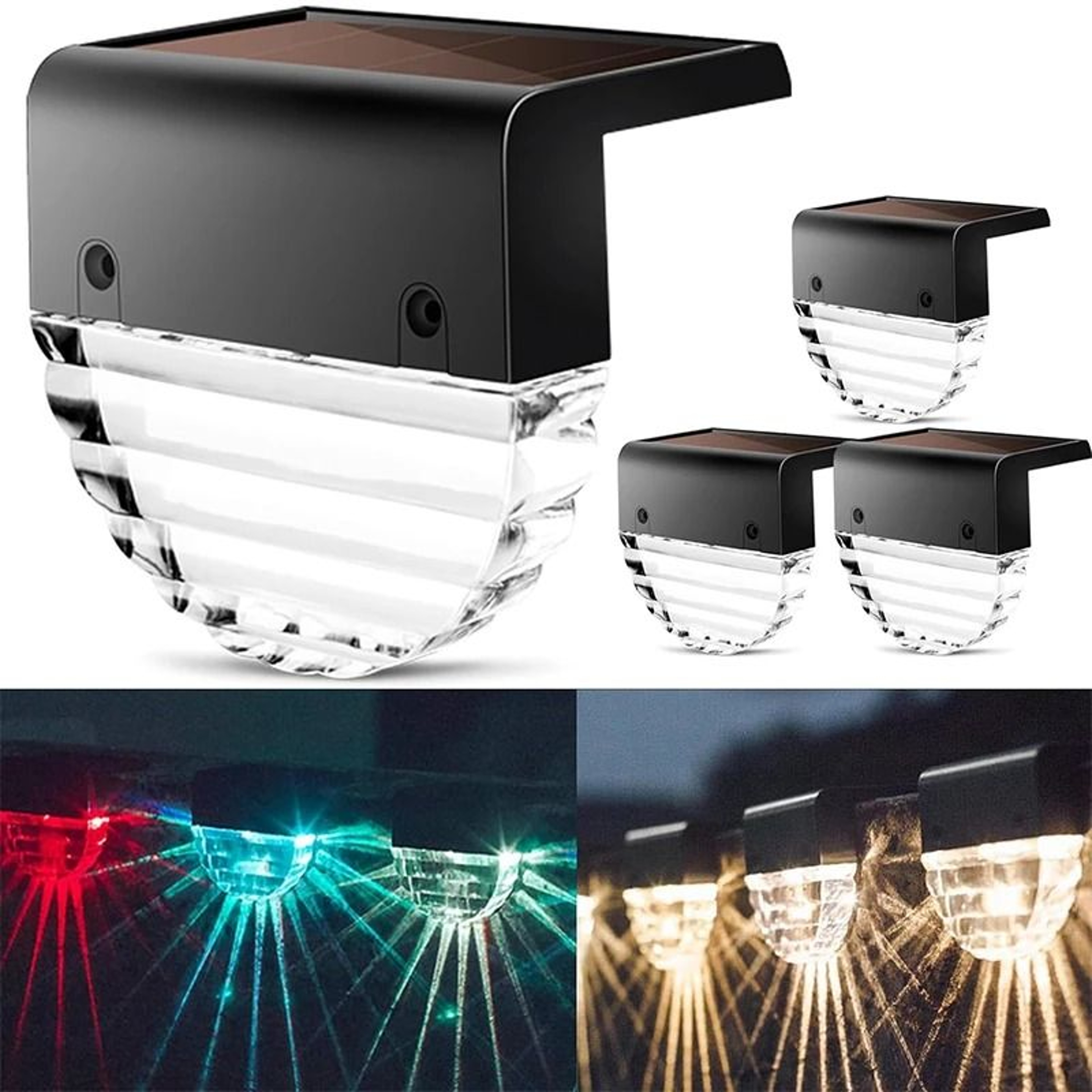 Outdoor Solar Deck  Fence Step Lights 4Pack 0