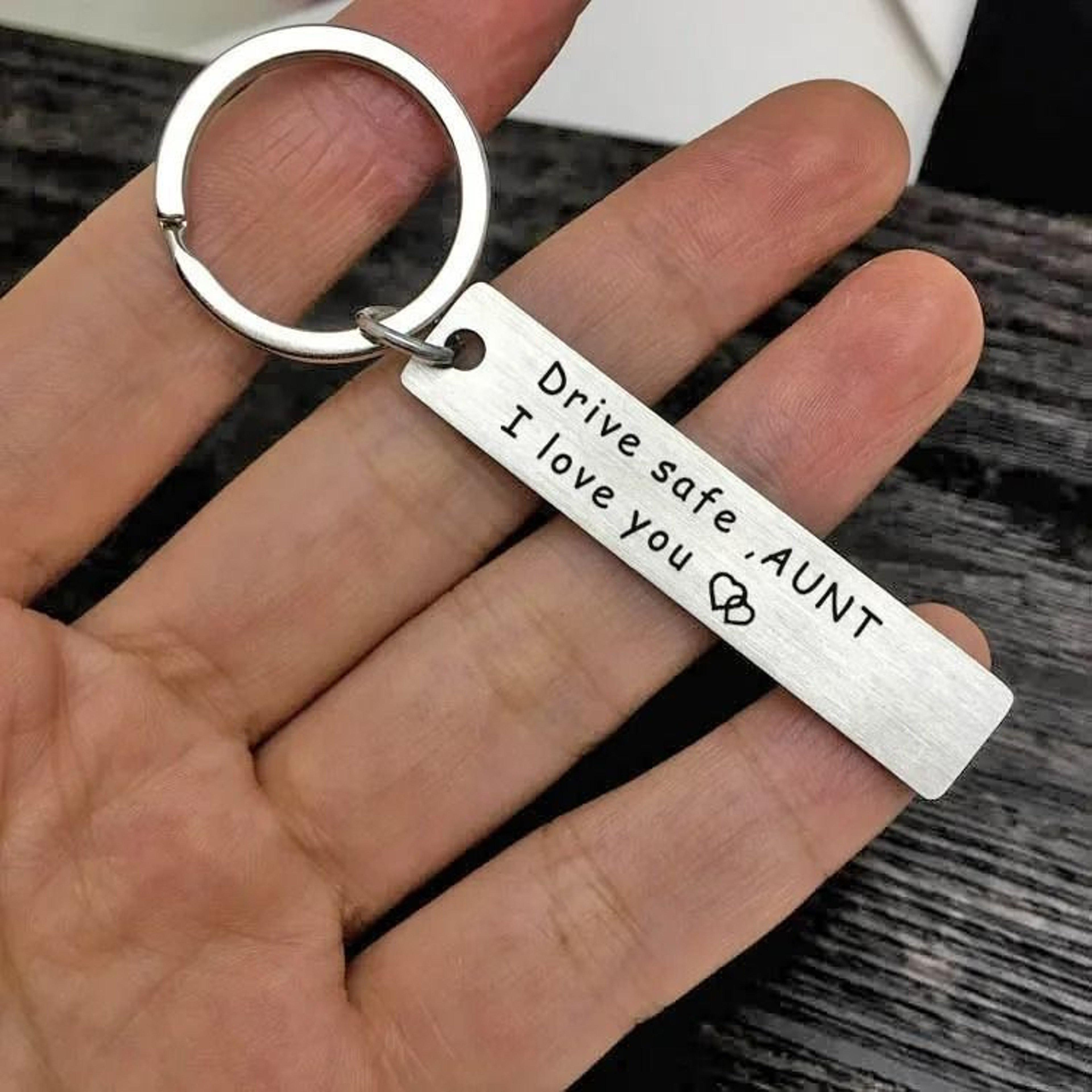 Engraved Drive Safe Angel Wing Keychain 4