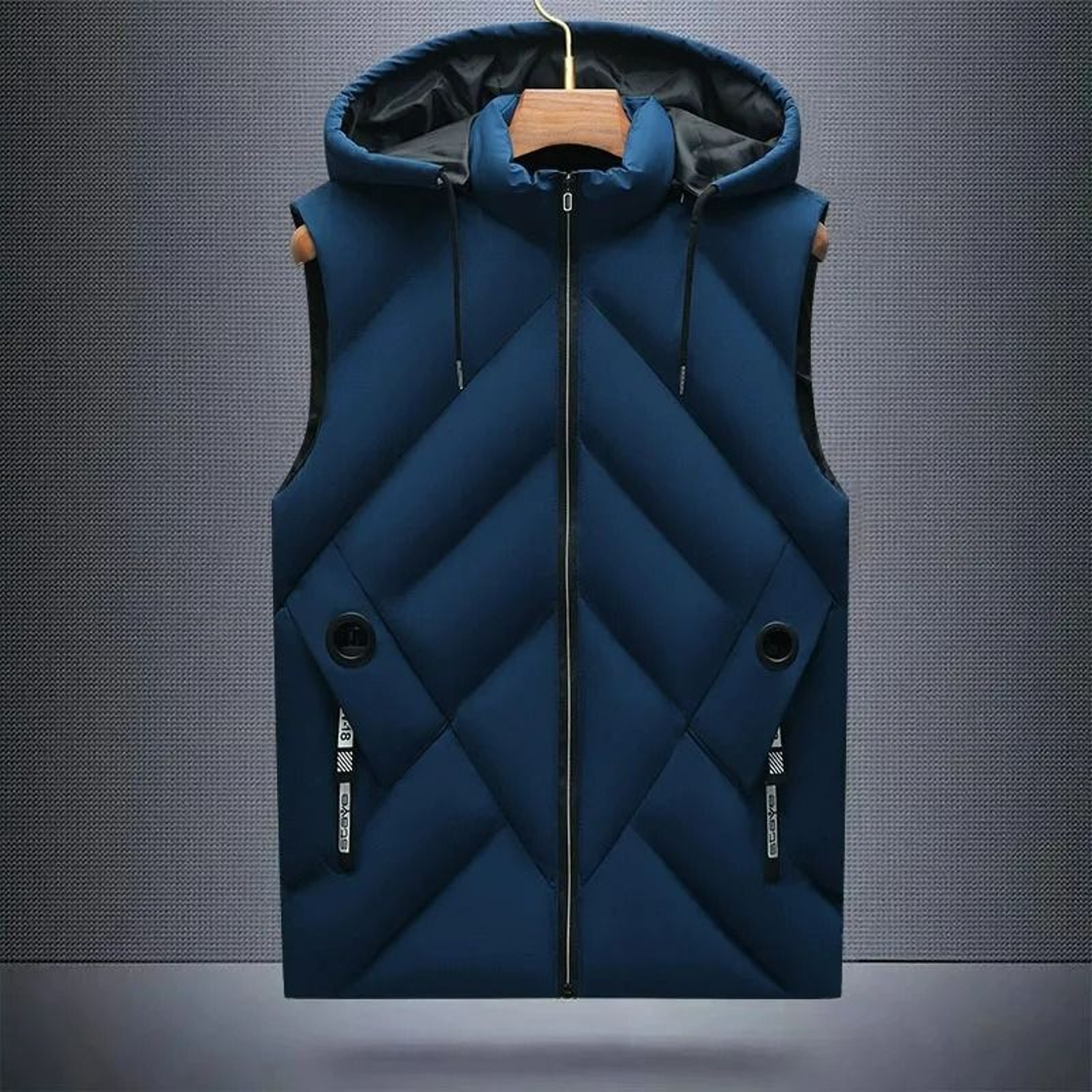 Mens Waterproof Hooded Puffer Vest With Detachable Hood 2