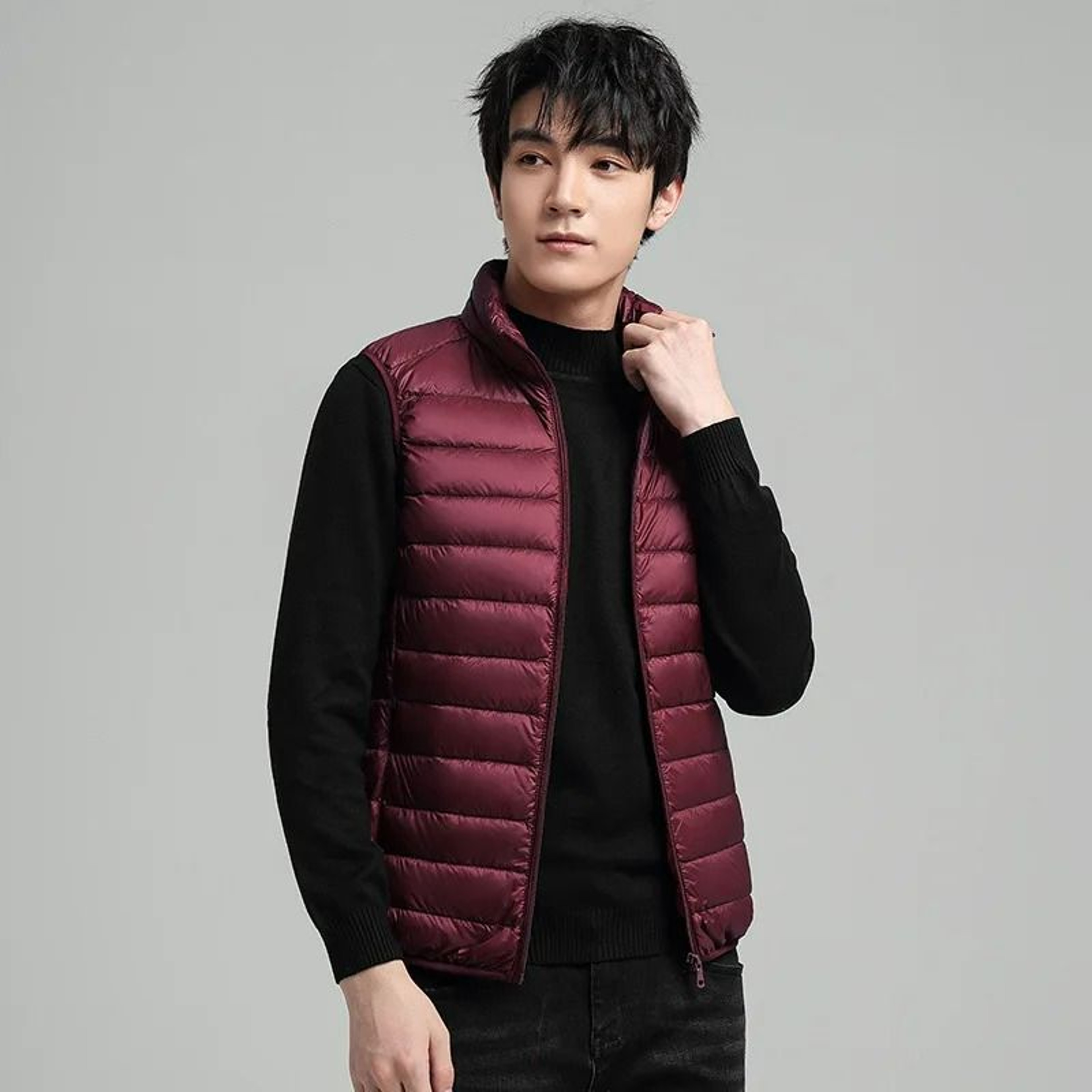 Mens UltraLightweight White Duck Down Vest 2