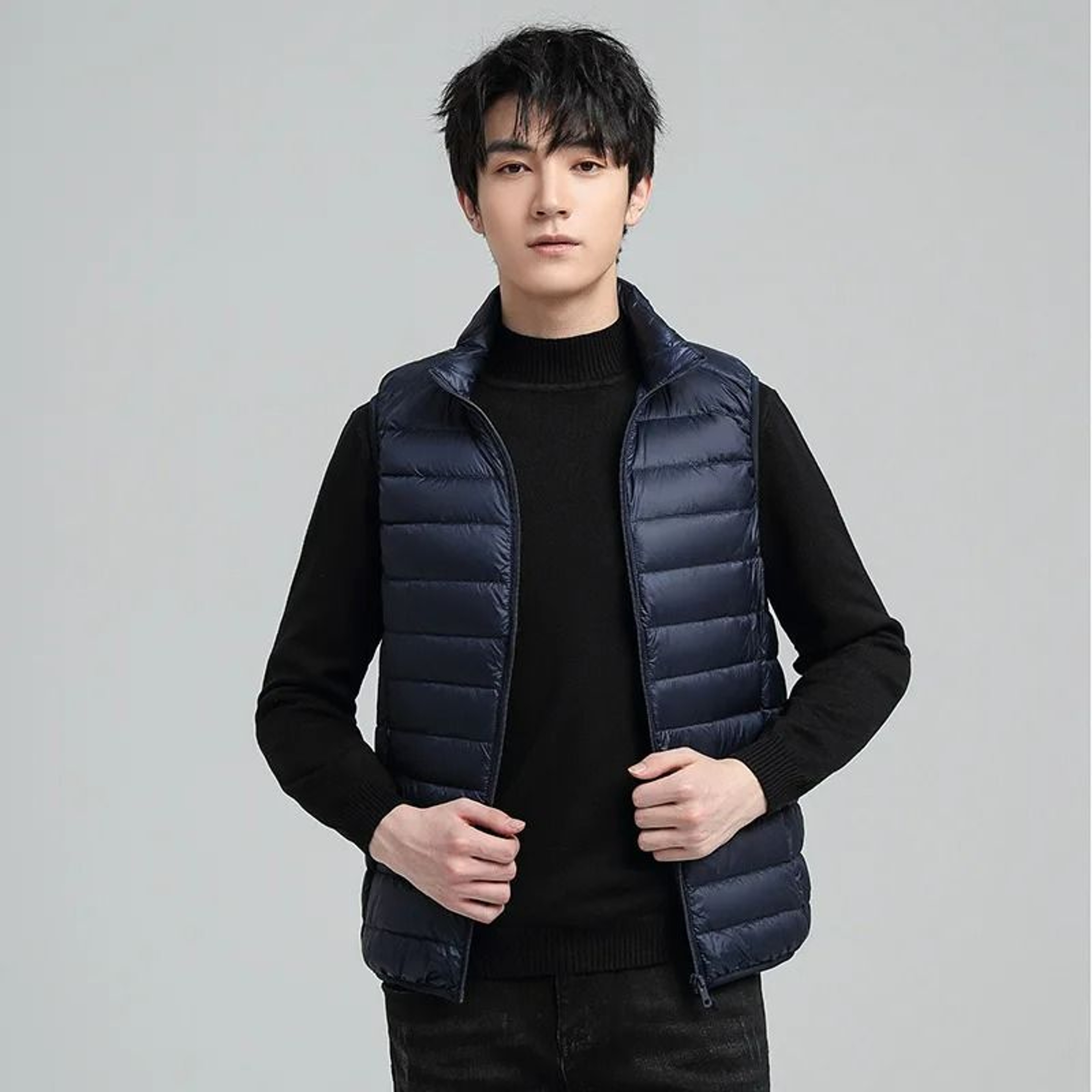 Mens UltraLightweight White Duck Down Vest 3